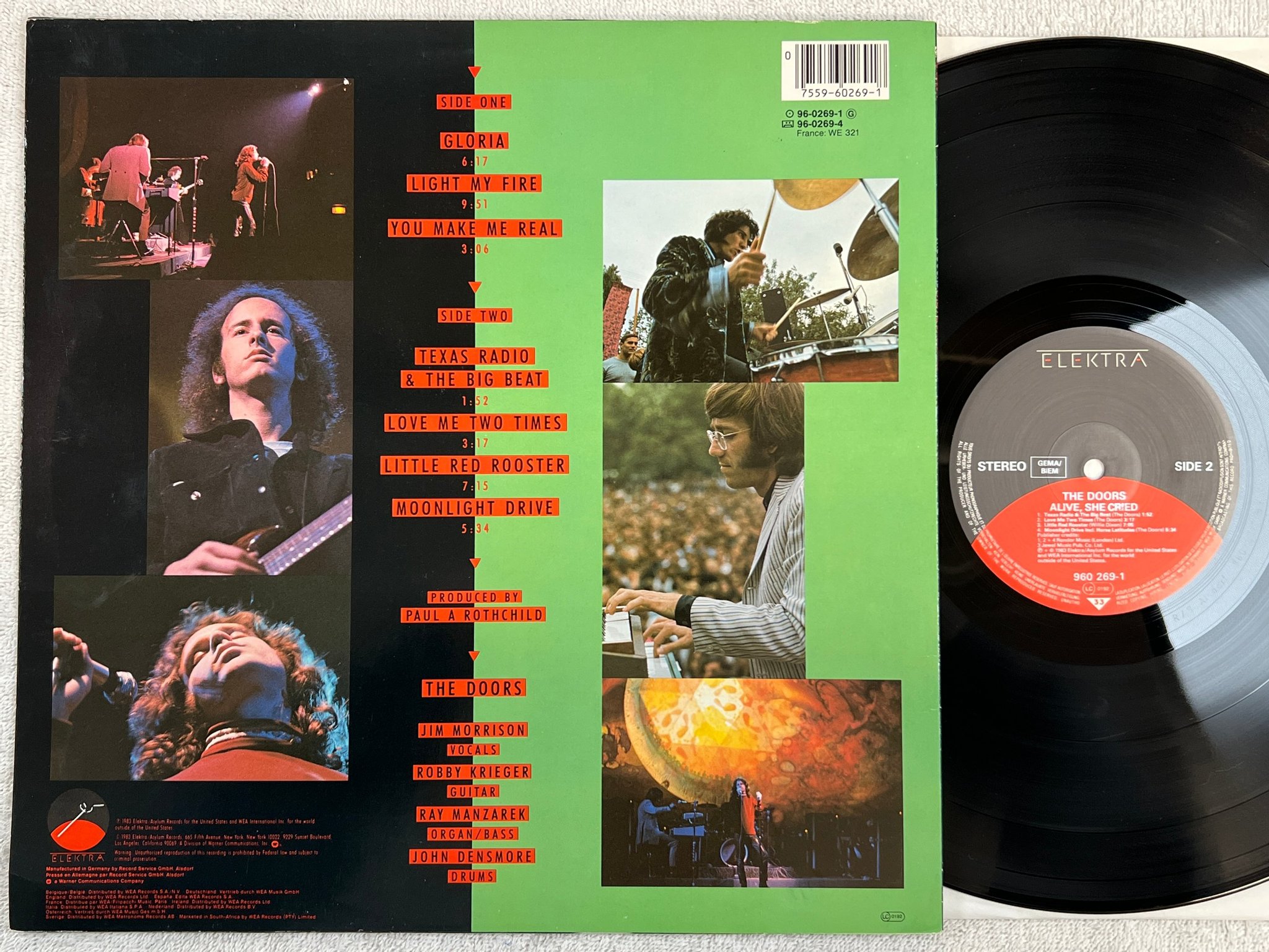 Omslagsbild för skivan DOORS alive, she cried LP -83 Ger ELEKTRA 960267-1
