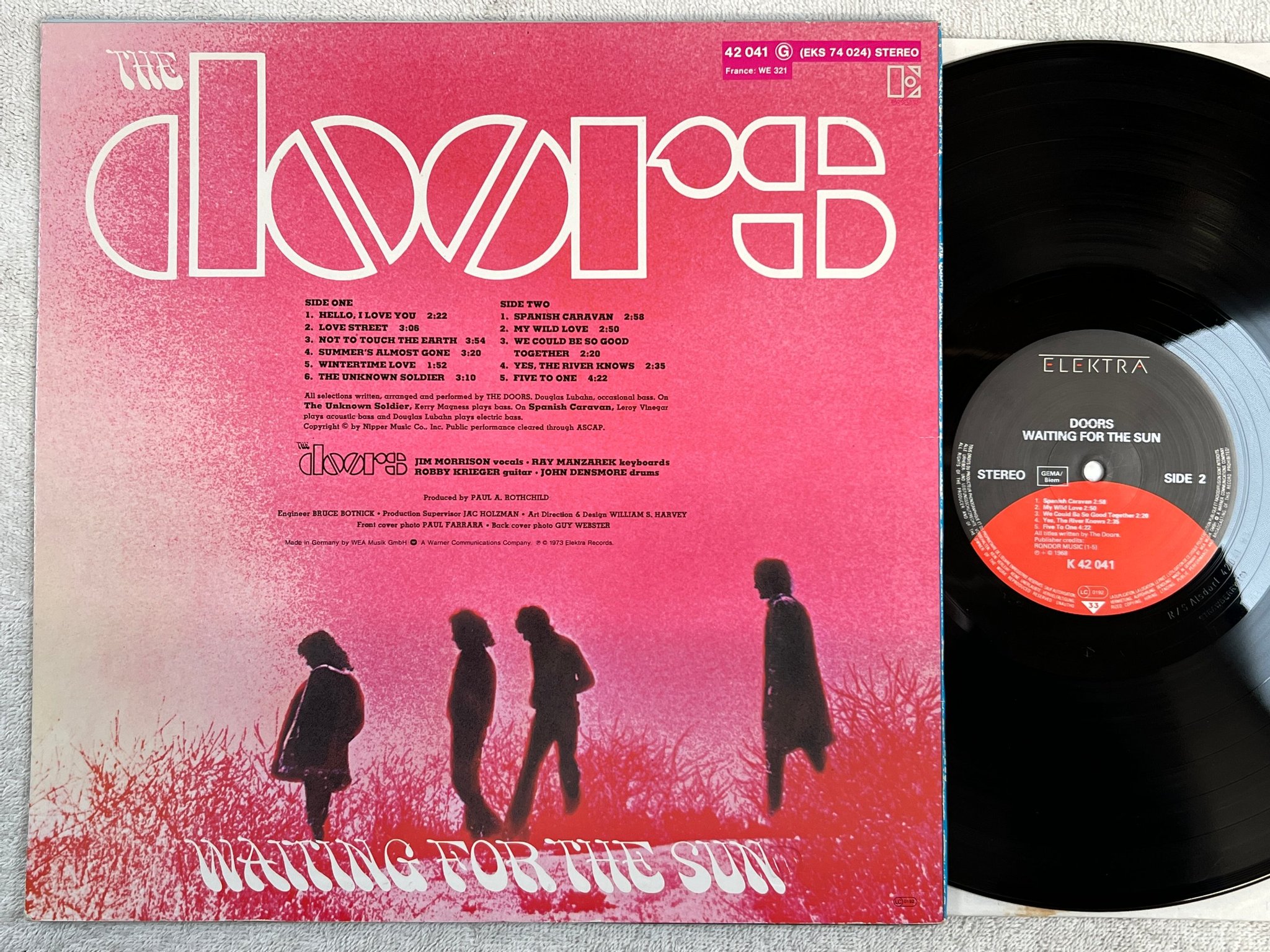 Omslagsbild för skivan DOORS waiting for the sun LP re Ger ELEKTRA K 42 041