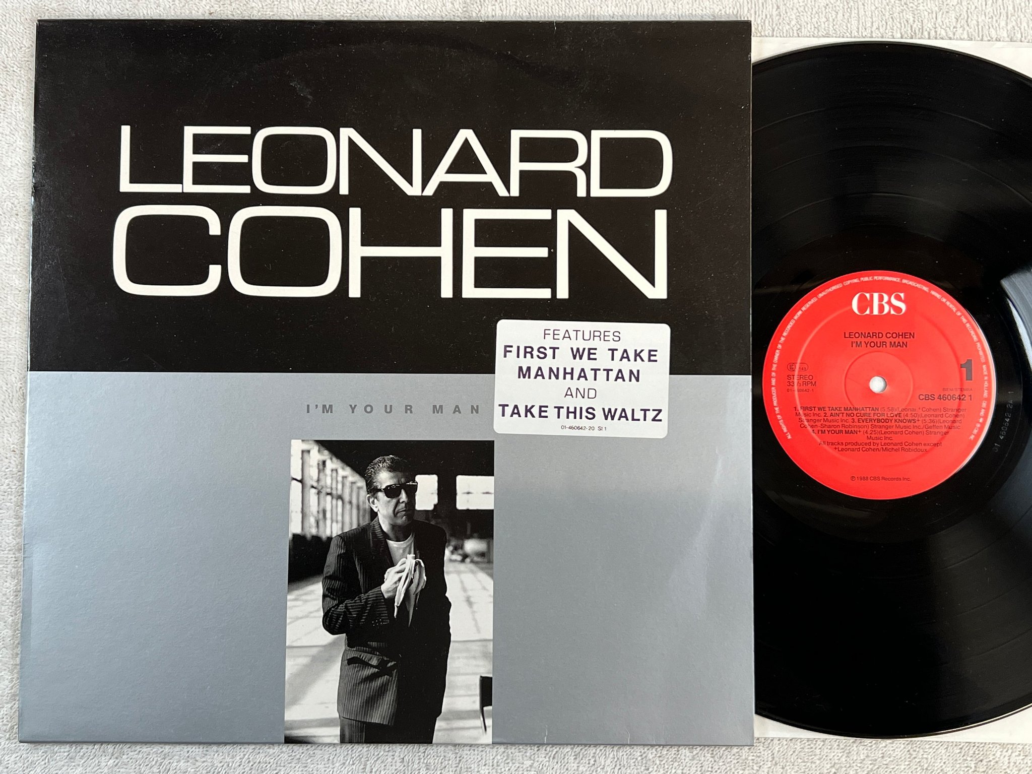 Omslagsbild för skivan LEONARD COHEN I'm your man LP -88 Hol CBS 4606421