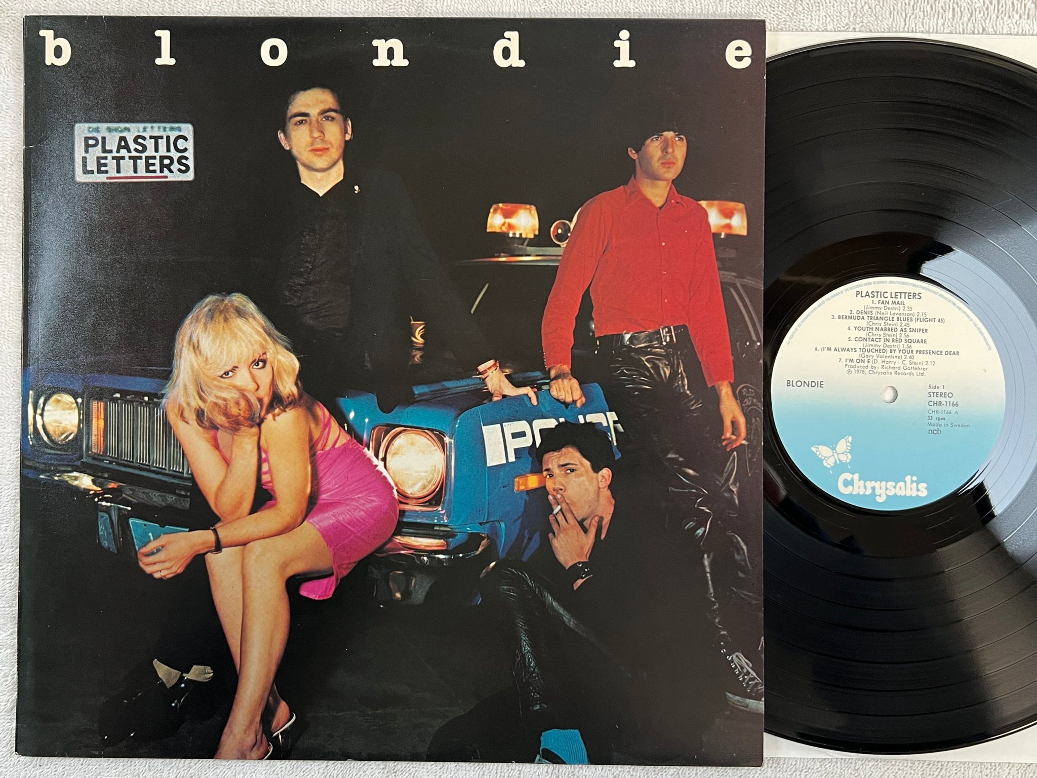 Omslagsbild för skivan BLONDIE plastic letters LP -78 ncb CHRYSALIS CHR-1166