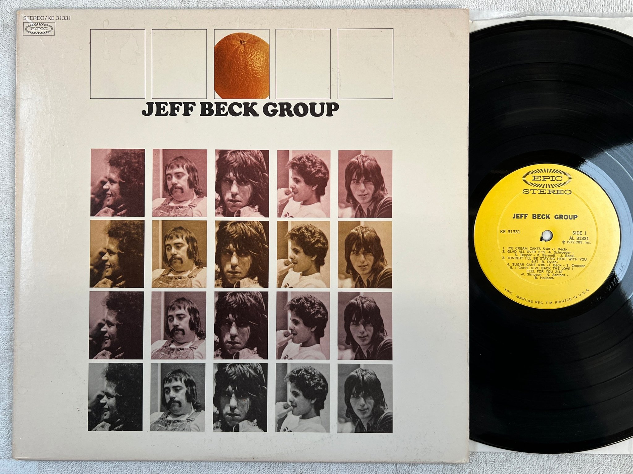 Omslagsbild för skivan JEFF BECK GROUP s/t LP -72 US EPIC BL 31331