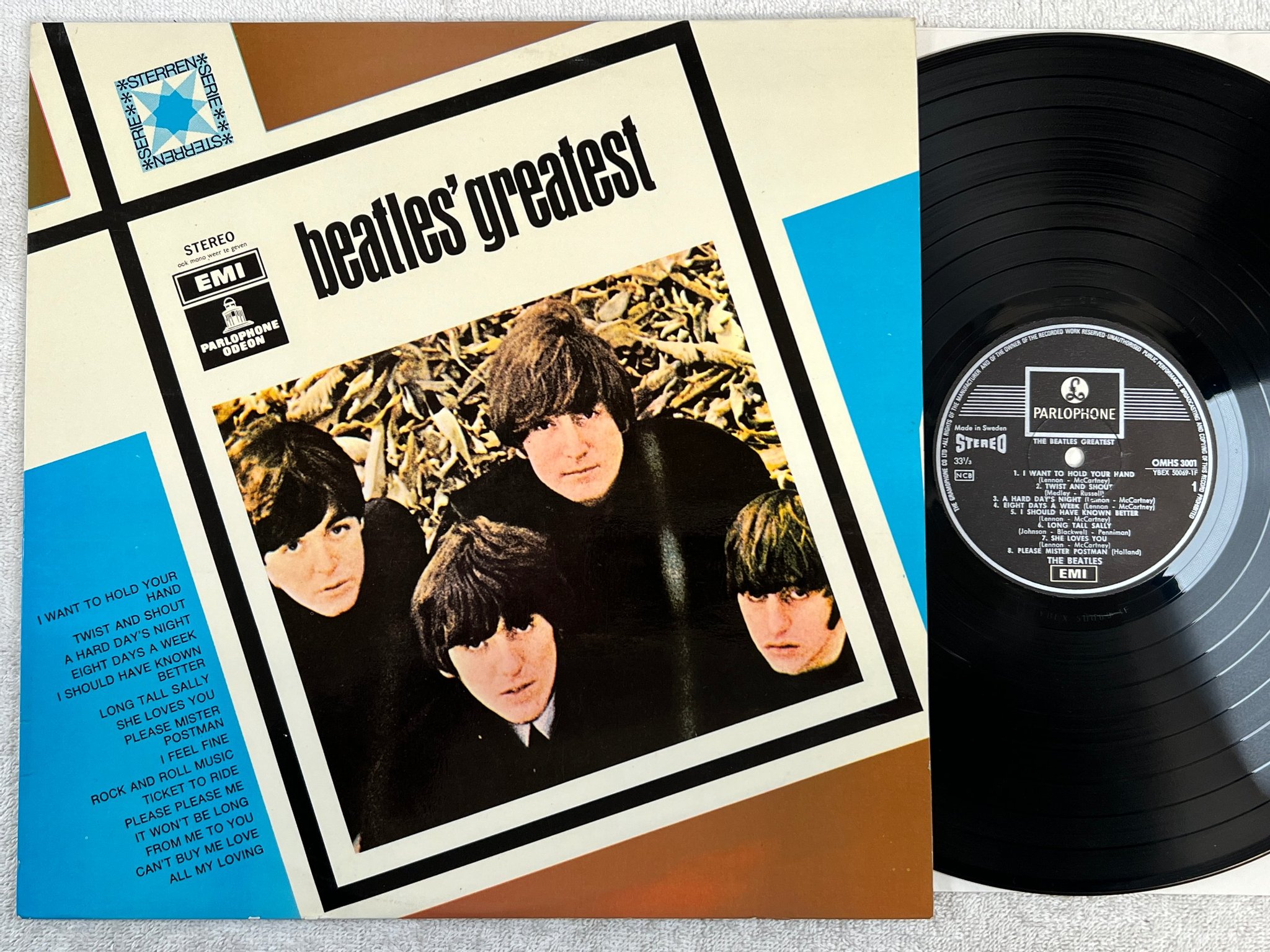 Omslagsbild för skivan THE BEATLES  greatest LP Swe EMI / PARLOPHONE OHMS 3001