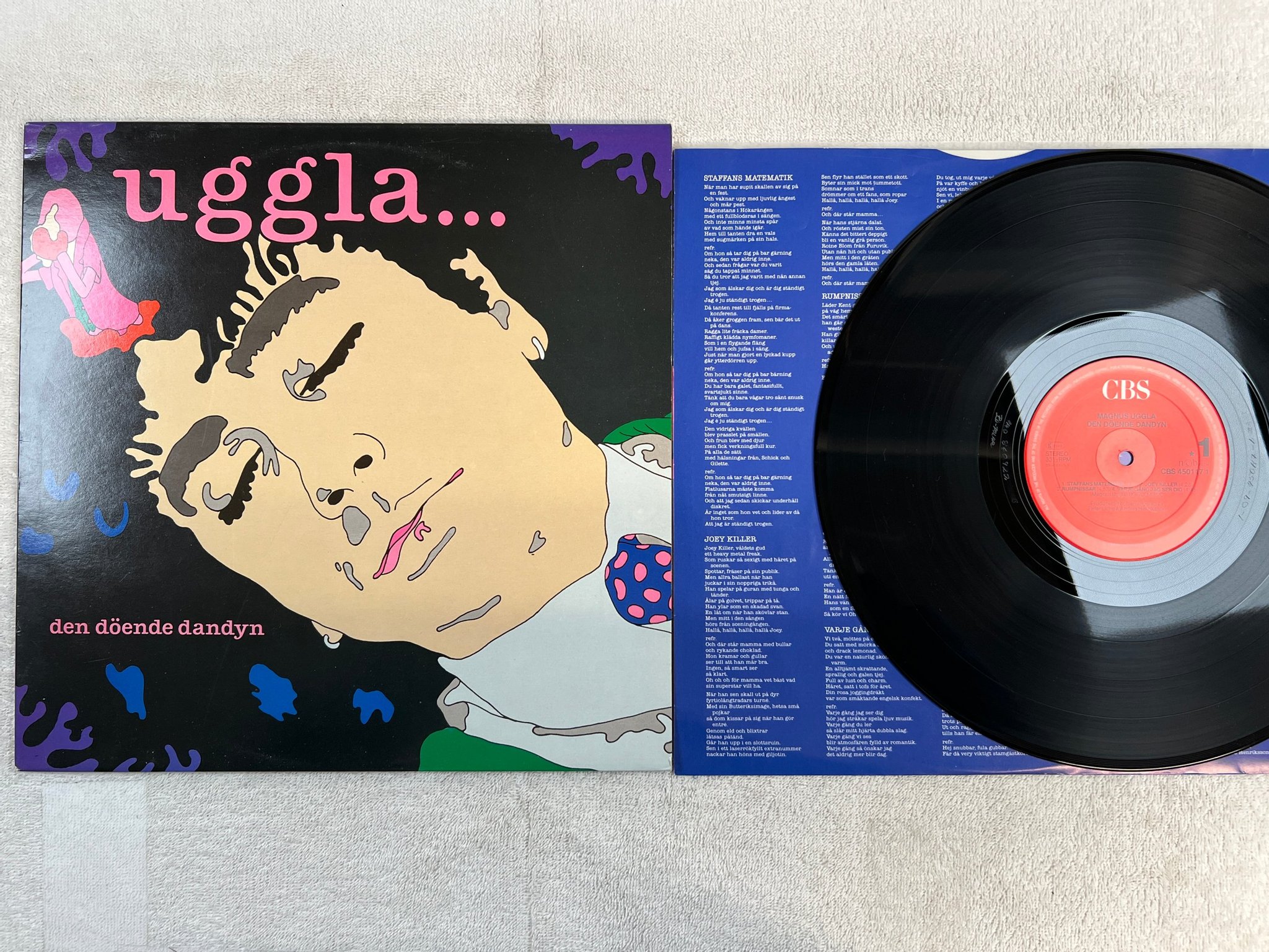 Omslagsbild för skivan MAGNUS UGGLA den döende dandyn LP - 86 CBS 4501171