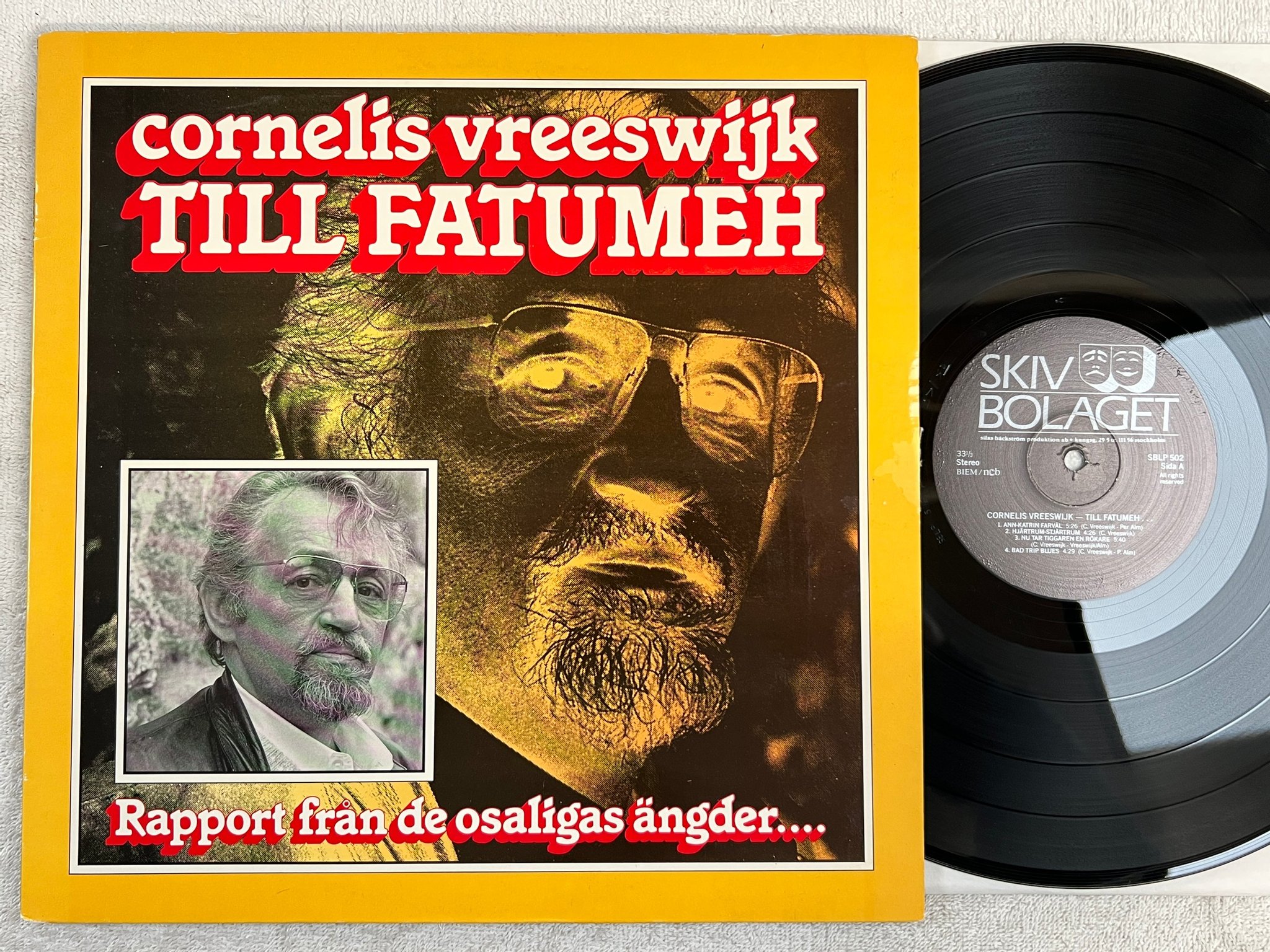 Omslagsbild för skivan CORNELIS VREESWIJK till Fatumeh LP -87 Swe SKIVBOLAGET SBLP 502