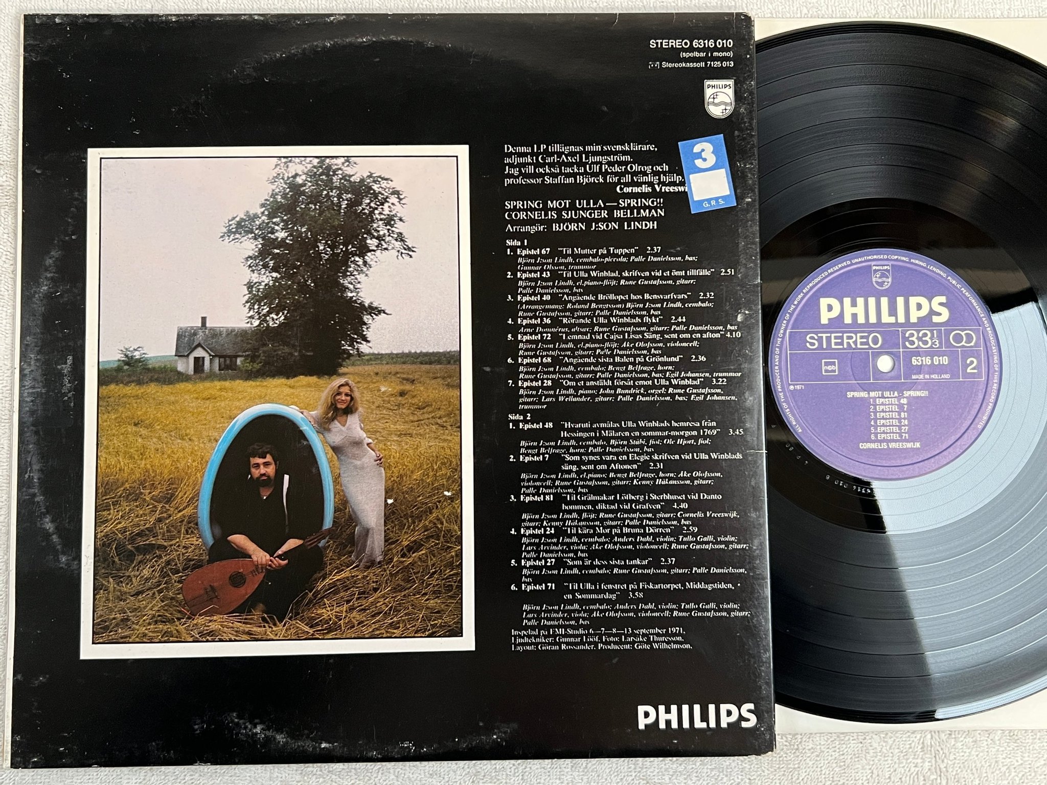 Omslagsbild för skivan CORNELIS VREESWIJK SPRING MOT ULLA - SPRING! LP re PHILIPS 6316010