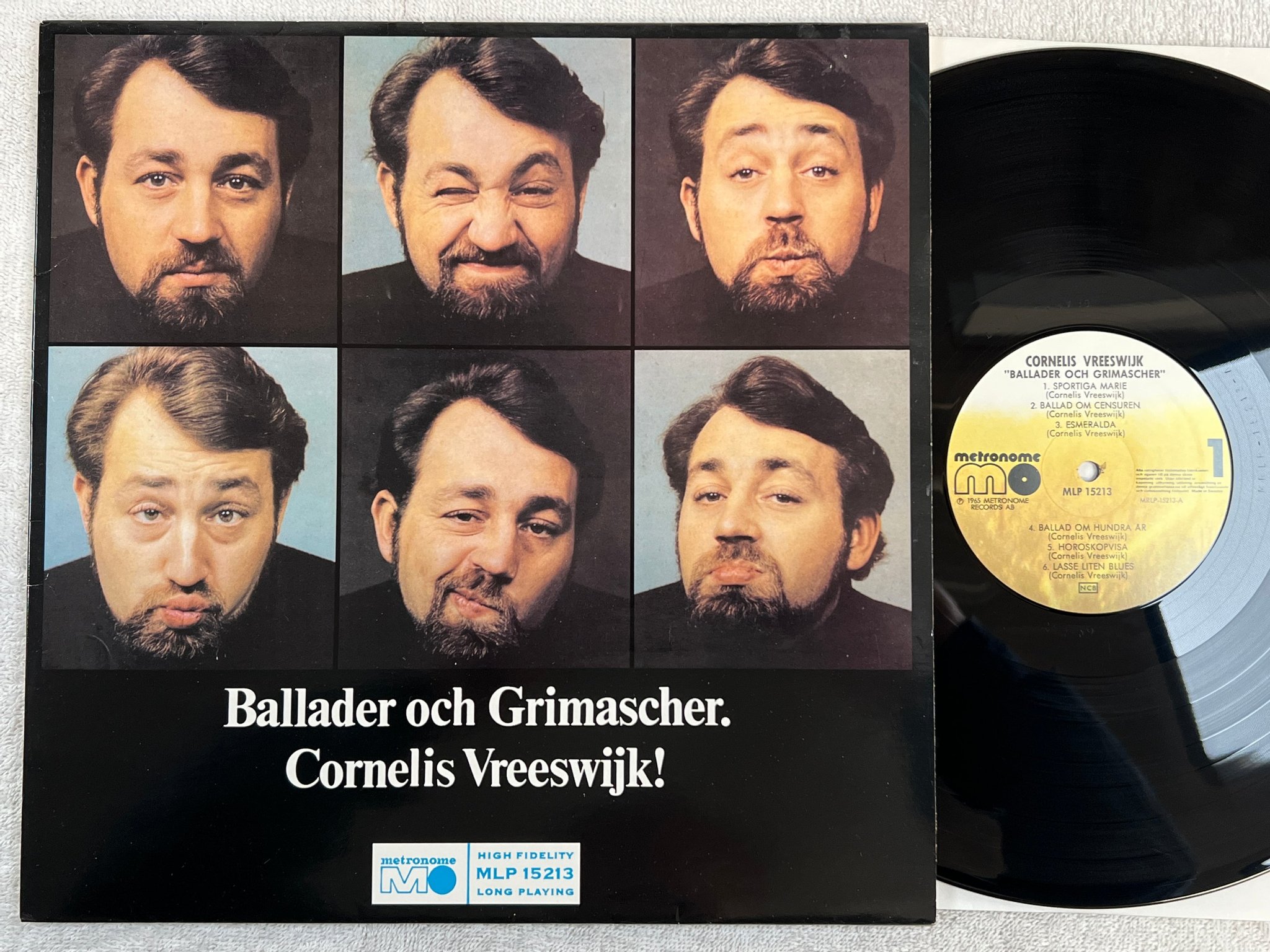 Omslagsbild för skivan CORNELIS VREESWIJK ballader och grimascher LP re METRONOME MRLP 15213