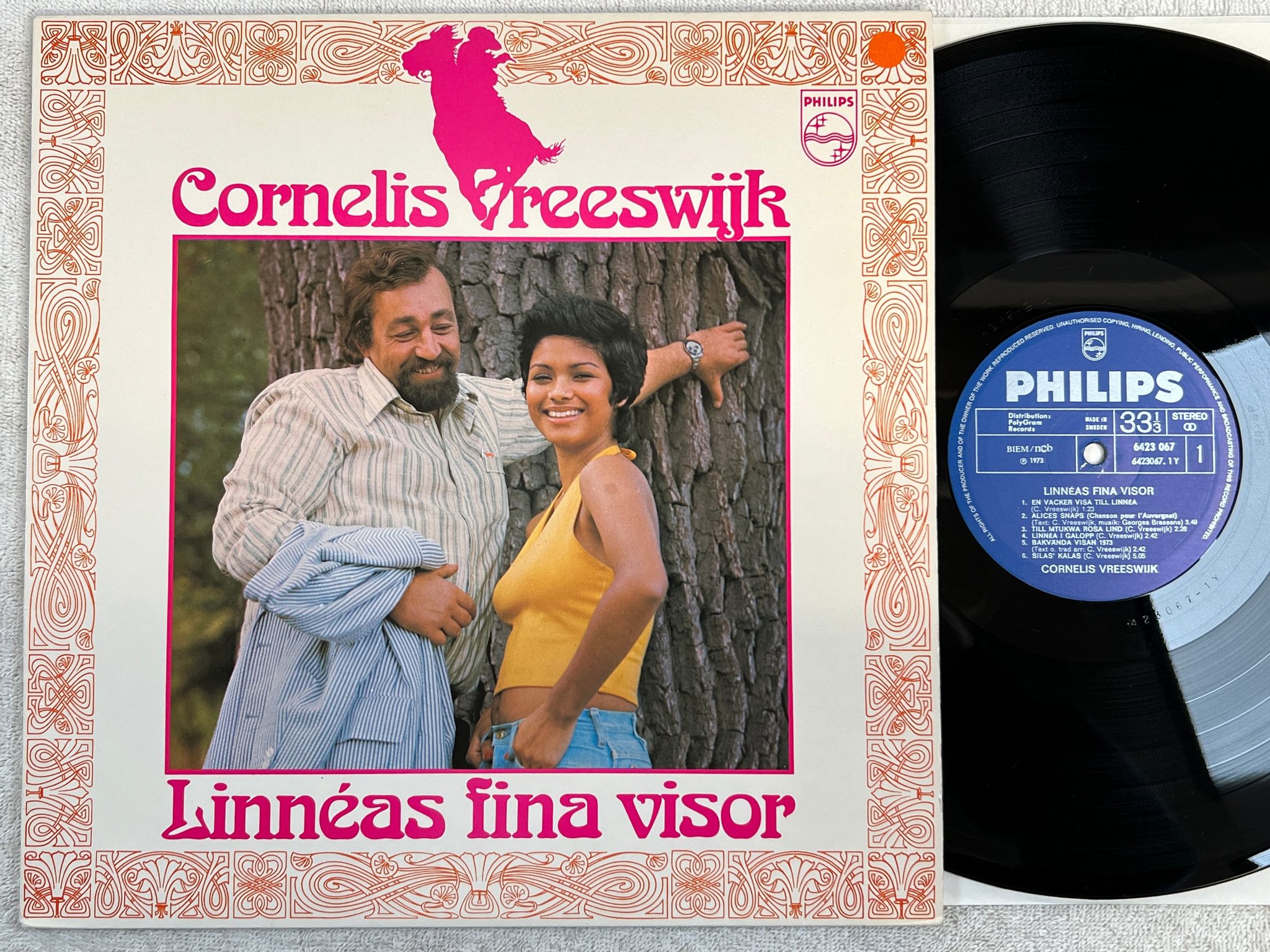 Omslagsbild för skivan CORNELIS VREESWIJK Linneas fina visor LP PHILIPS 6423 067