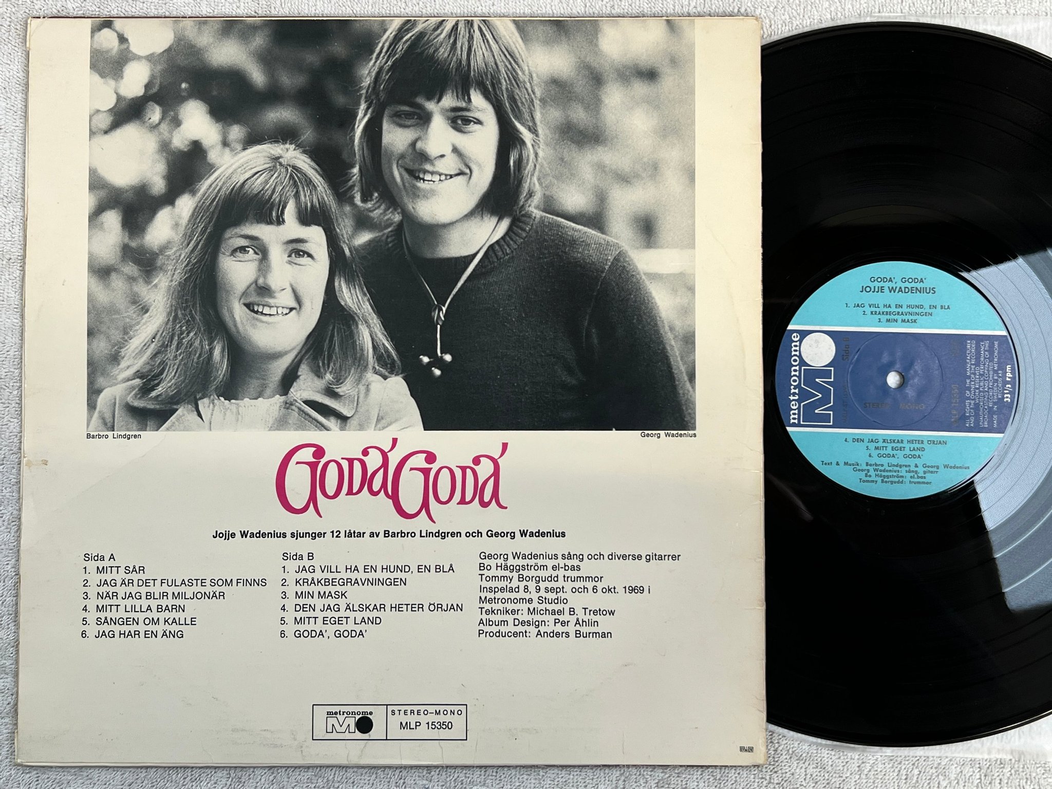 Omslagsbild för skivan JOJJE WADENIUS goda' goda' LP -69 METRONOME MLP 15350 ** Classic **