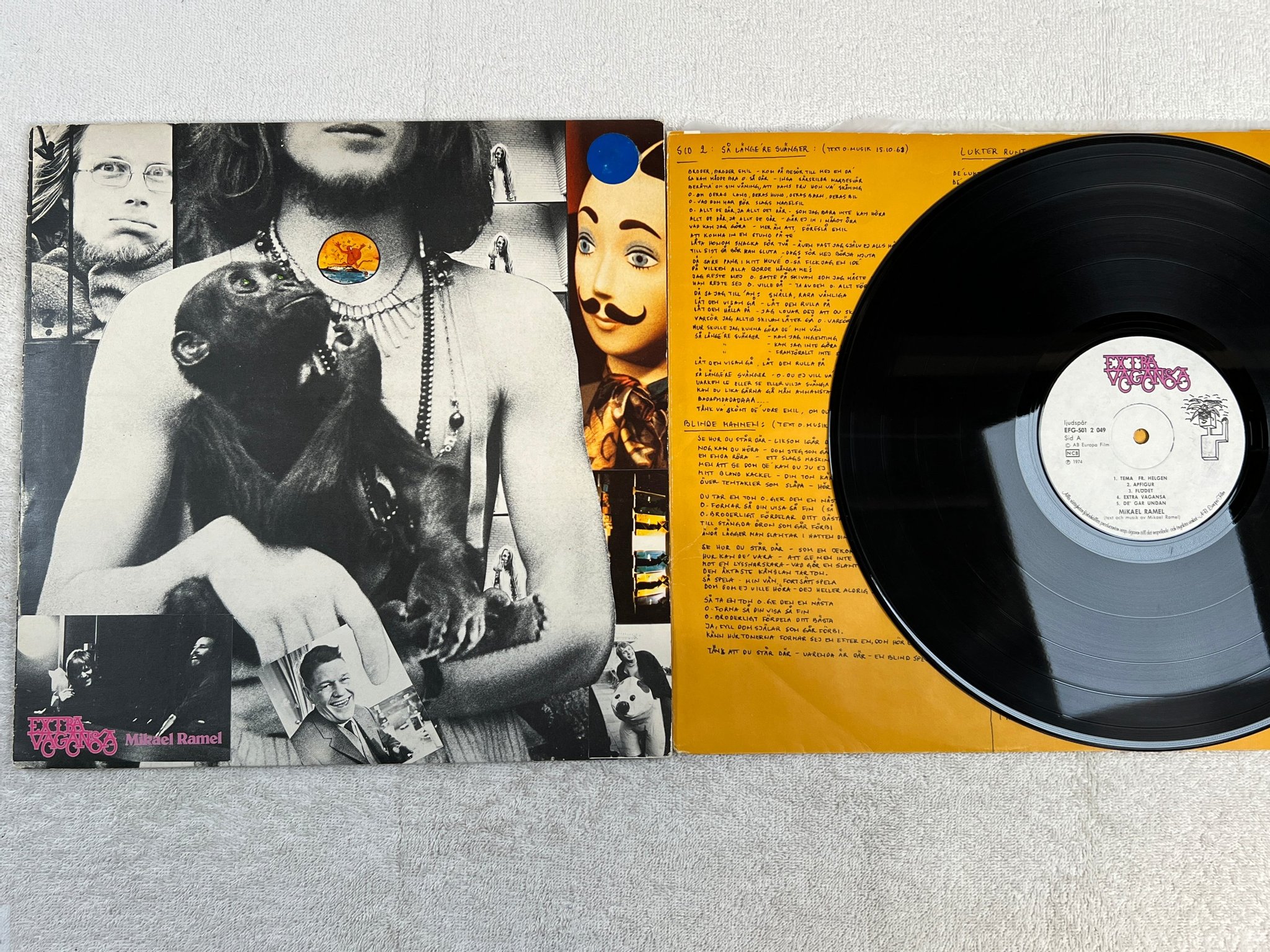 Omslagsbild för skivan MIKAEL RAMEL extravagansa LP -74 Swe EFG-501-2049