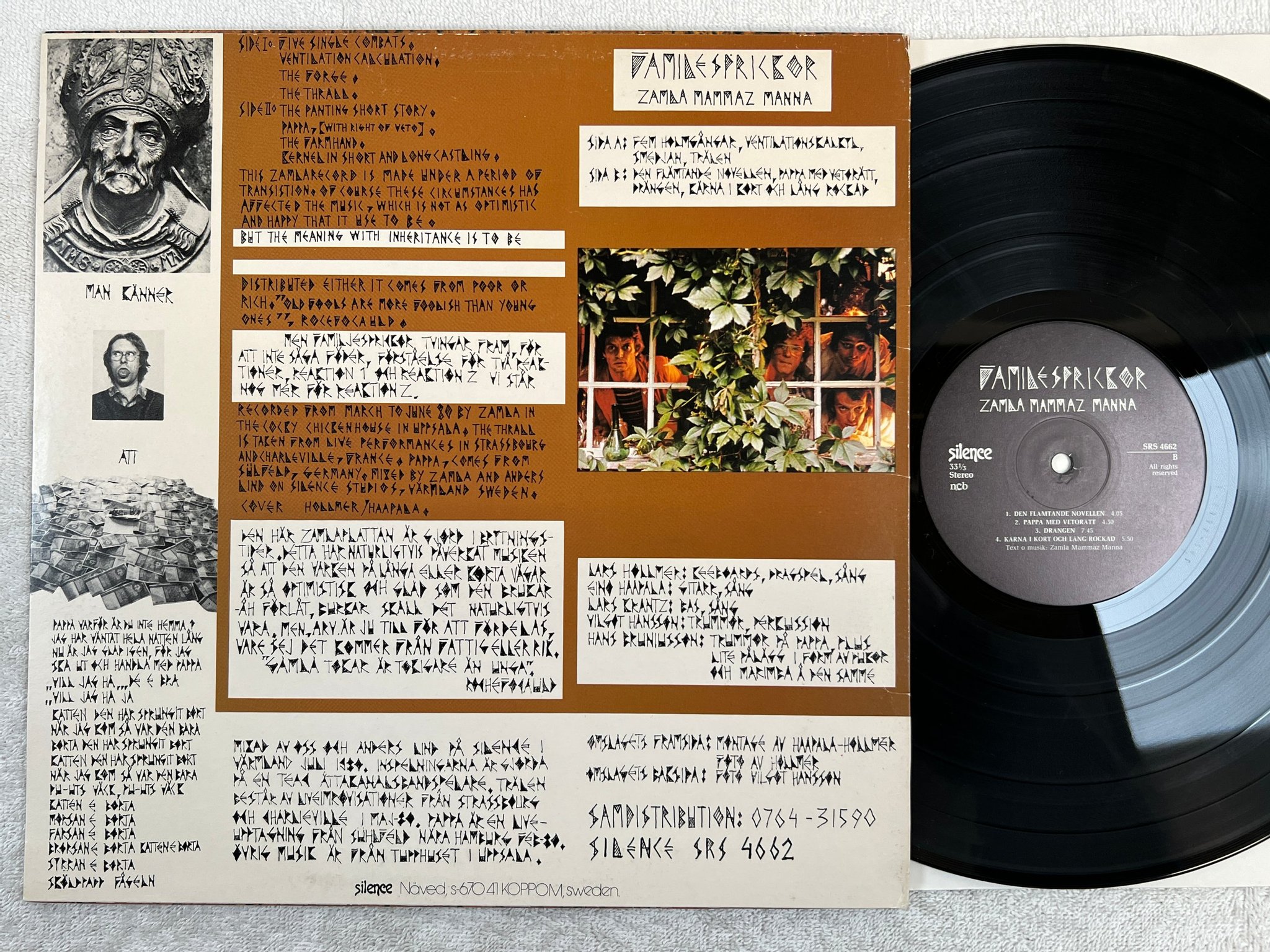 Omslagsbild för skivan ZAMLA MAMMAZ MANNA Familjesprickor LP -80 Swe SILENCE SRS 4662