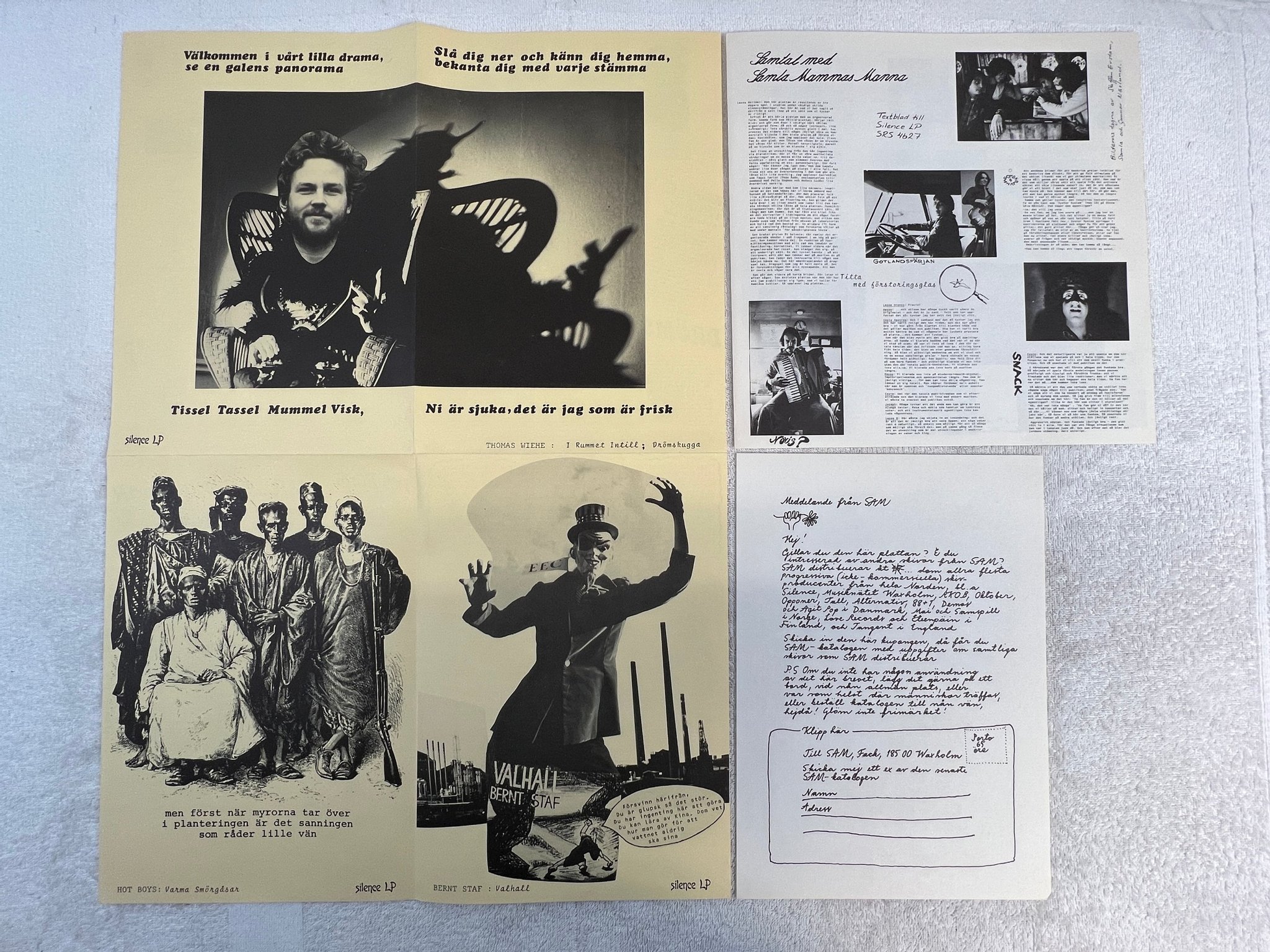 Omslagsbild för skivan SAMLA MAMMAS MANNA Klossa Knapitatet LP -76 Swe SILENCE  SRS 4627