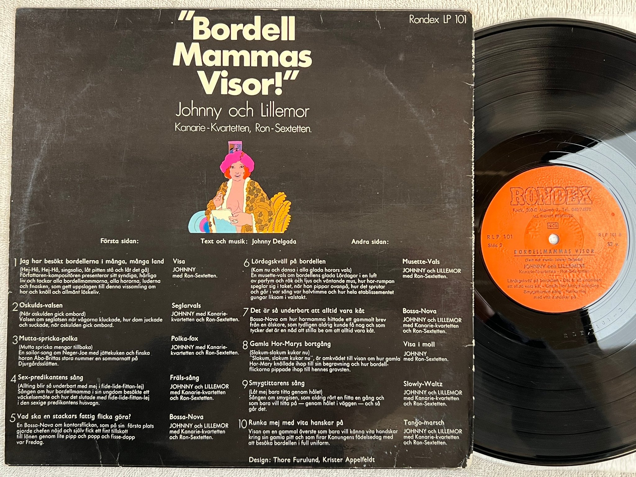 Omslagsbild för skivan BORDELLMAMMAS VISOR LP Swe RONDEX RLP 101