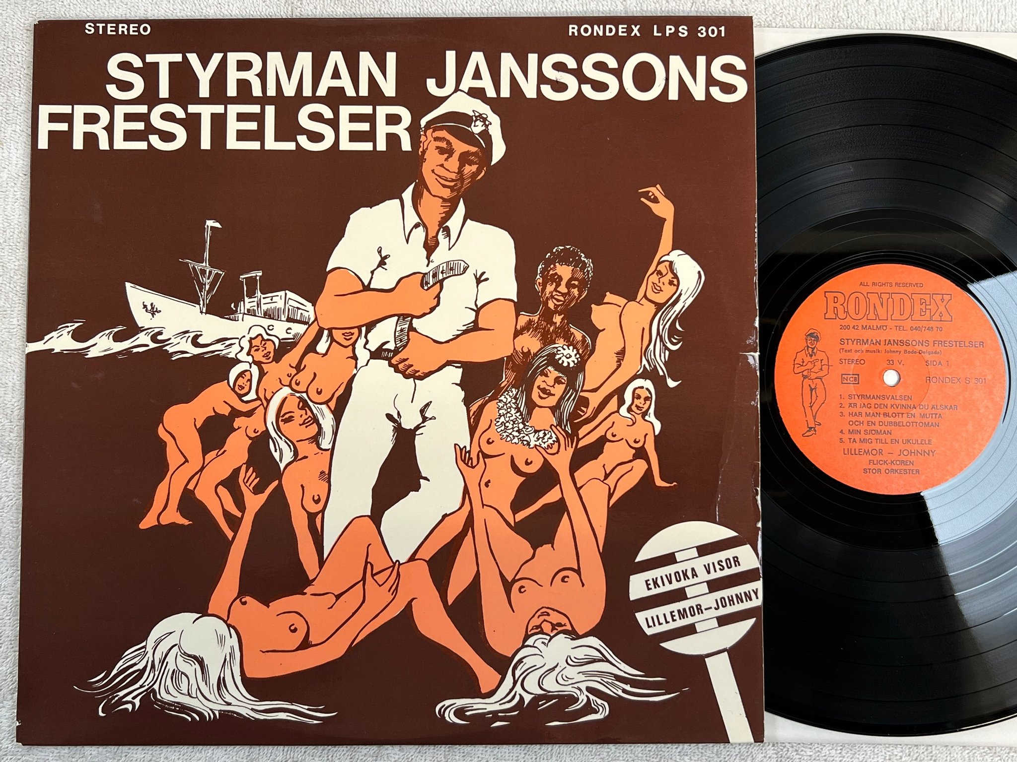 Omslagsbild för skivan STYRMAN JANSSONS FRESTELSER LP Swe RONDEX X 301