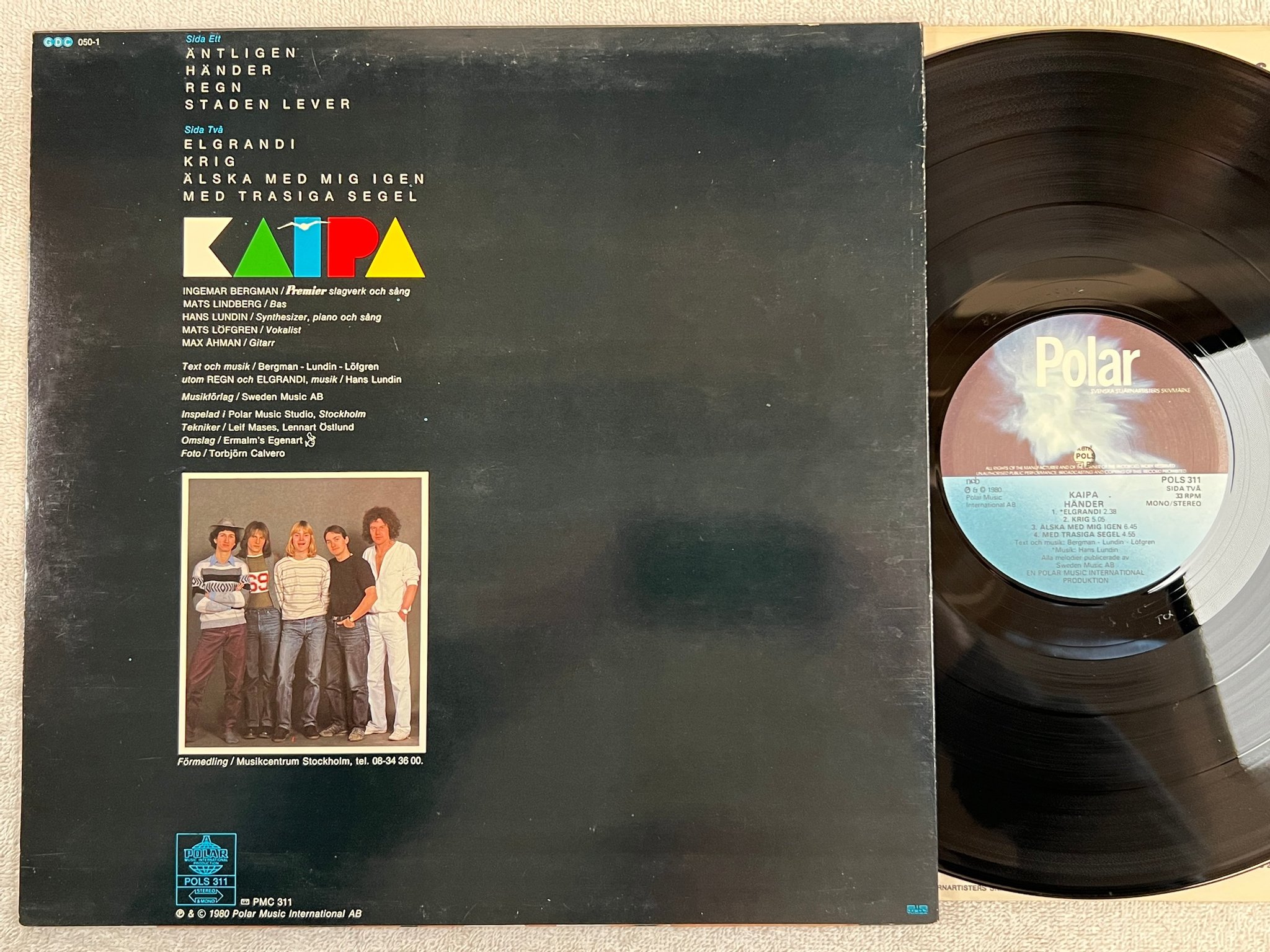 Omslagsbild för skivan KAIPA händer LP -80 POLAR POLS 311