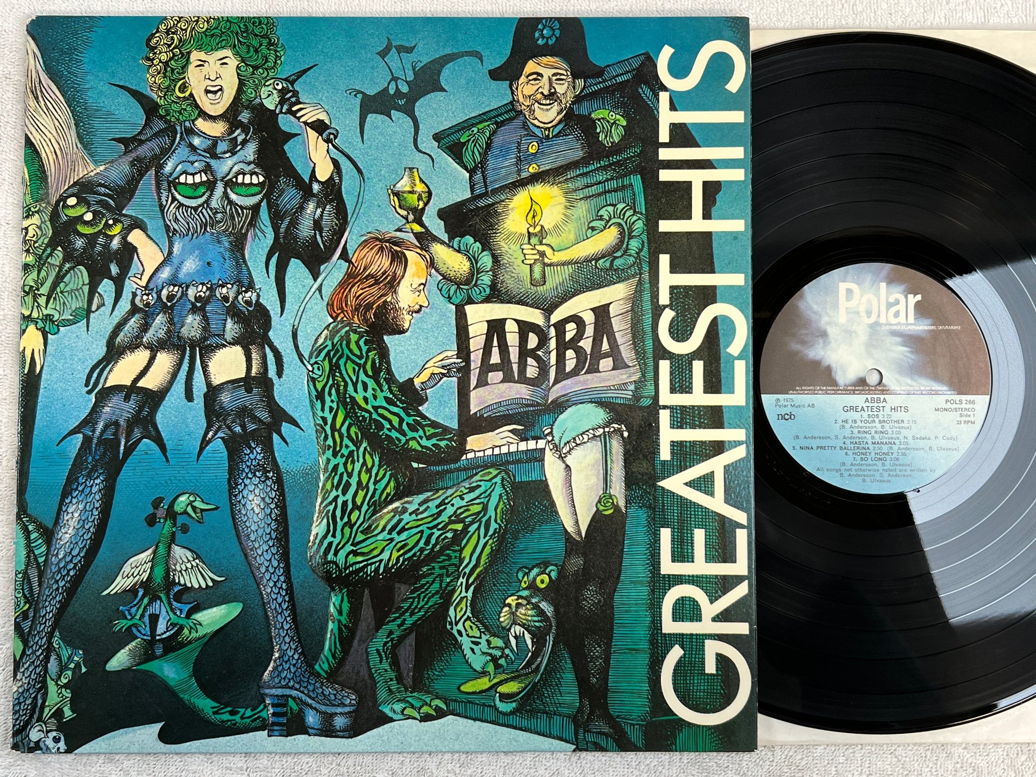 Omslagsbild för skivan ABBA greatest hits LP -75 Swe POLAR POLS 266