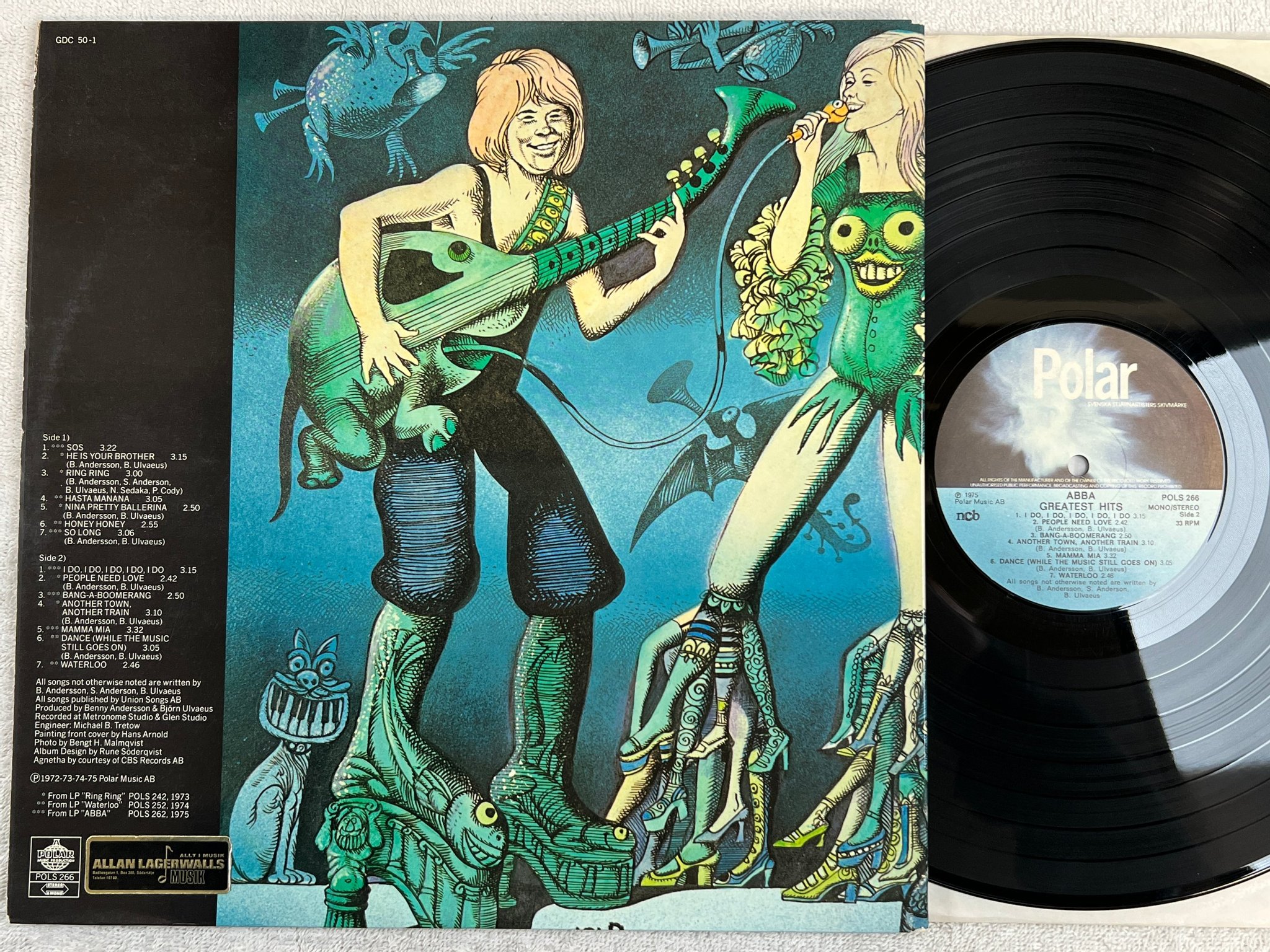 Omslagsbild för skivan ABBA greatest hits LP -75 Swe POLAR POLS 266