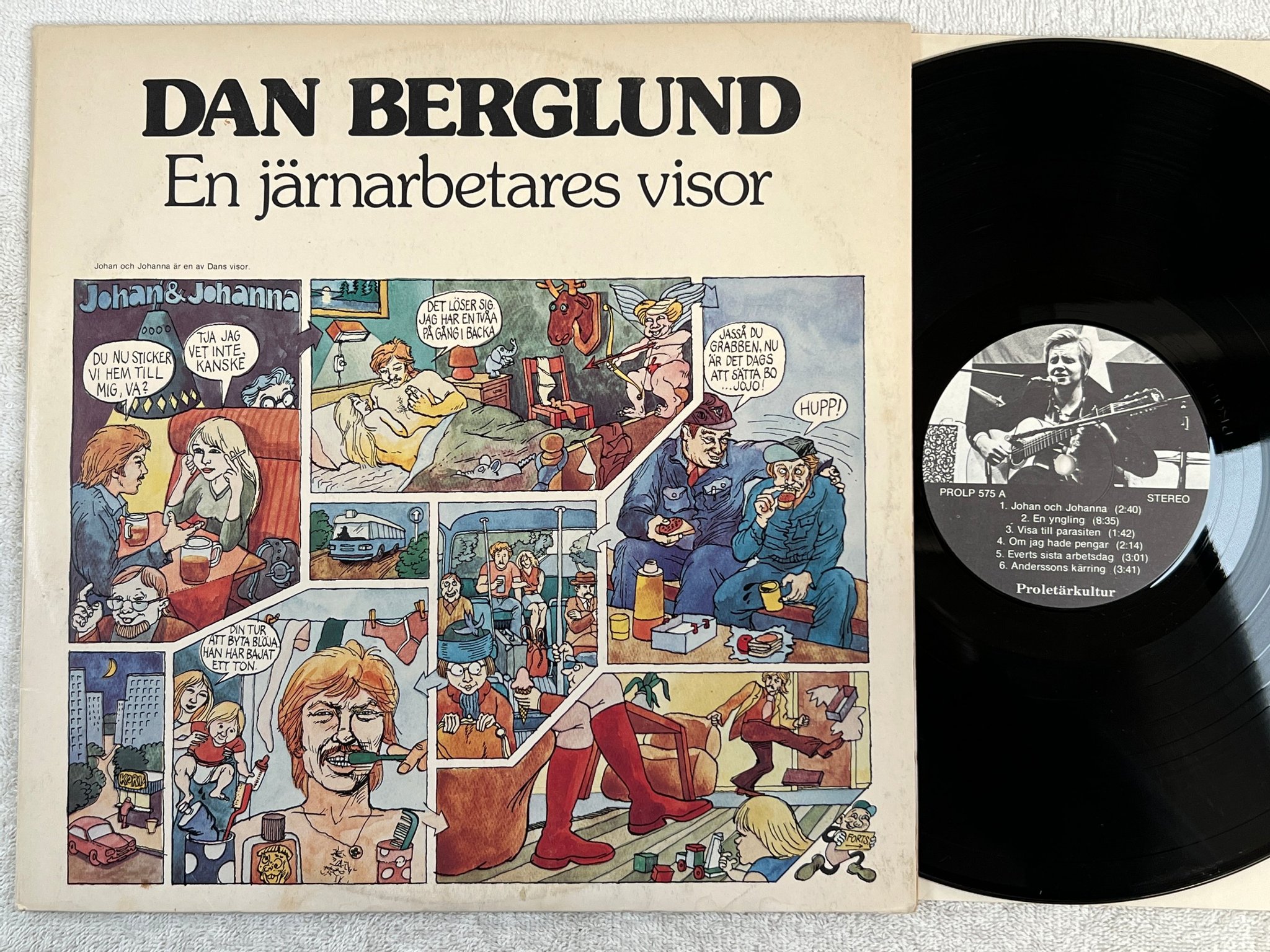 Omslagsbild för skivan DAN BERGLUND en järnarbetares visor LP -75 PROLETÄRKULTUR ** rörande bra **