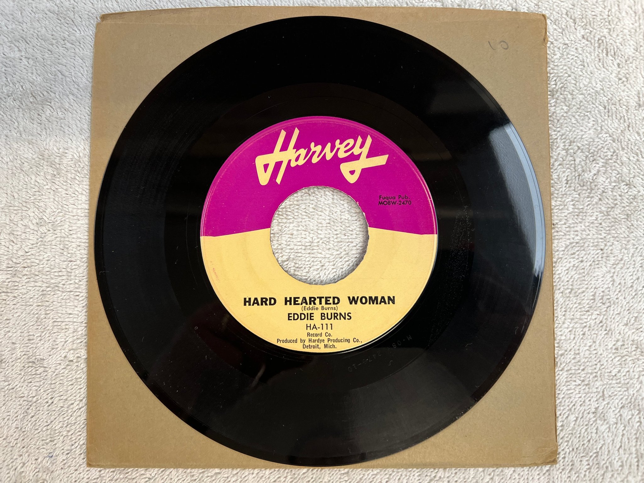 Omslagsbild för skivan EDDIE BURNS Orange Driver 7"single US HARVEY HA-111 soul / blues