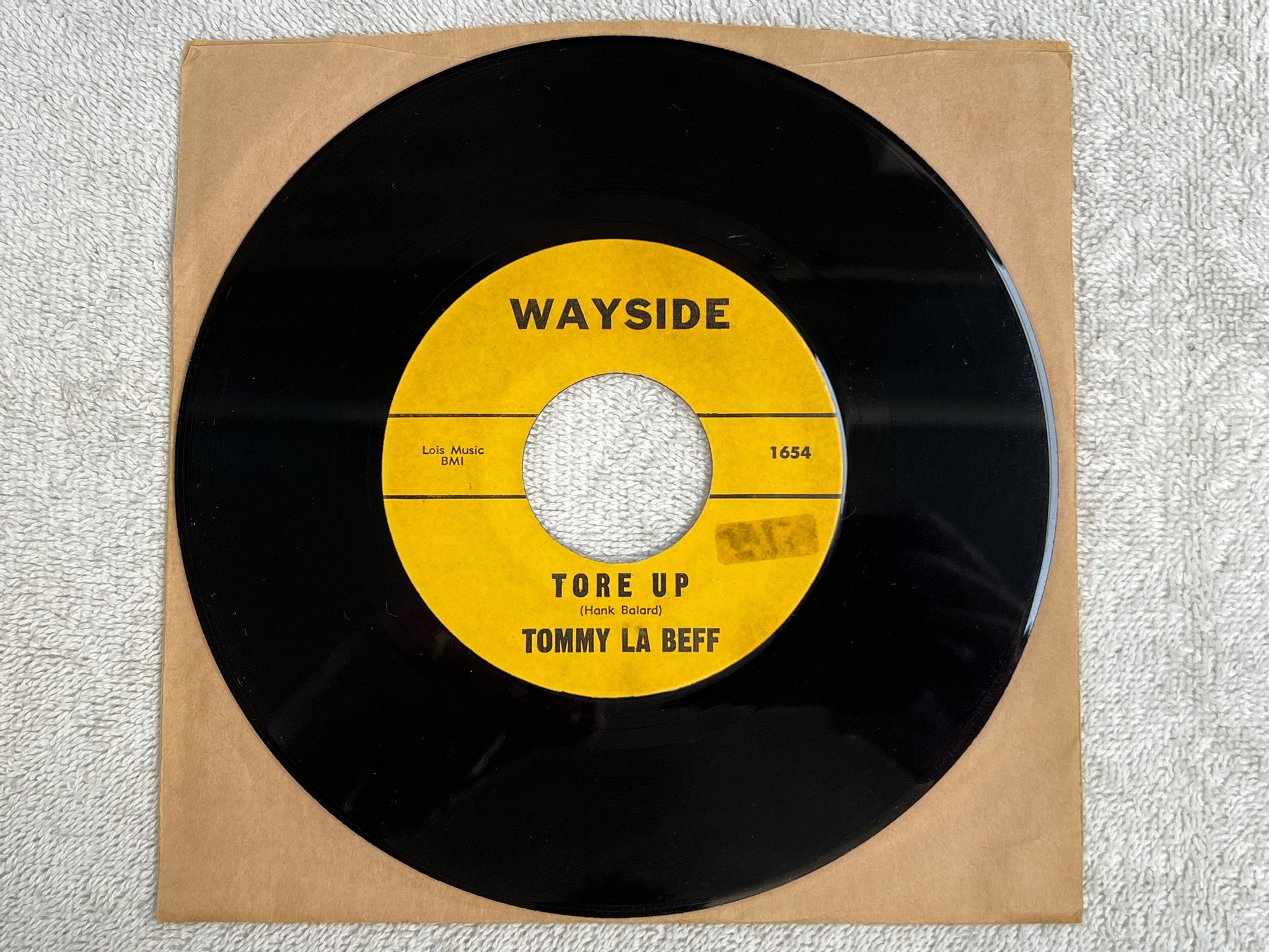 Omslagsbild för skivan TOMMY LA BEFF Lonely 7"single US WAYSIDE 1654 rockabilly