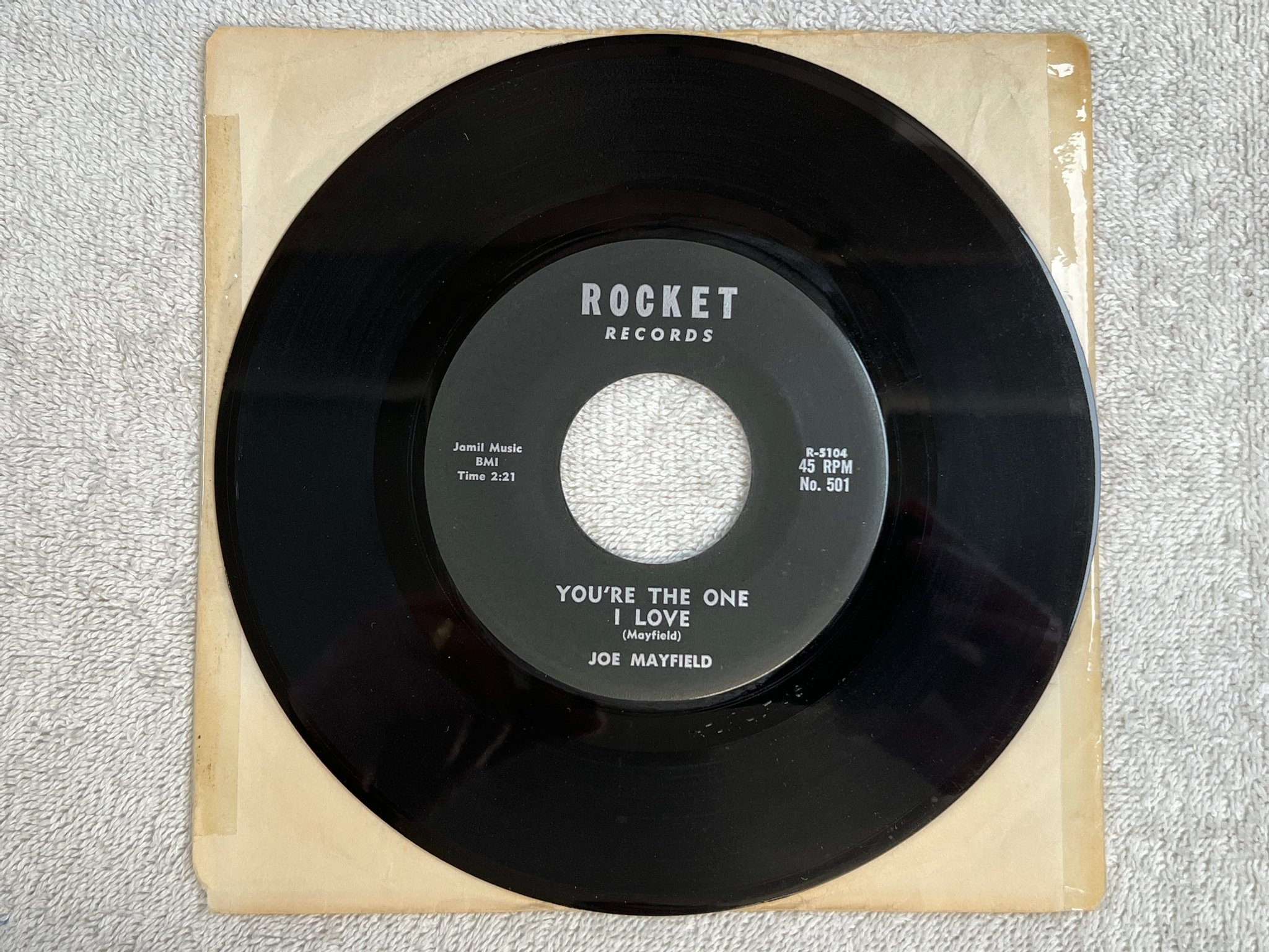 Omslagsbild för skivan JOE MAYFIELD I'm A Natural Born Man 7"single US ROCKET 501 Rhythm & Blues