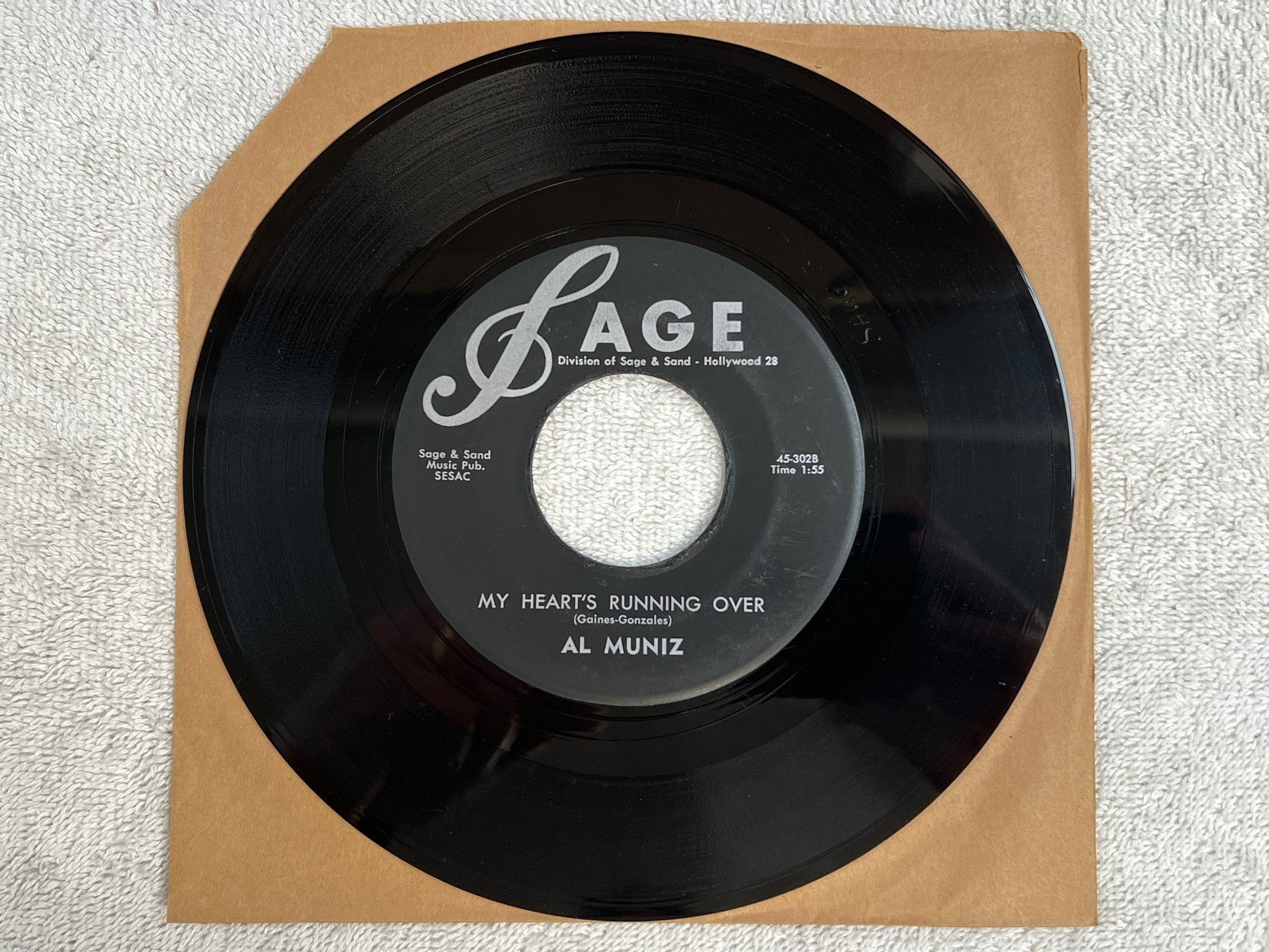 Omslagsbild för skivan AL MUNIZ Sparklin' Fine 7"single US sage 45-302 rock & roll
