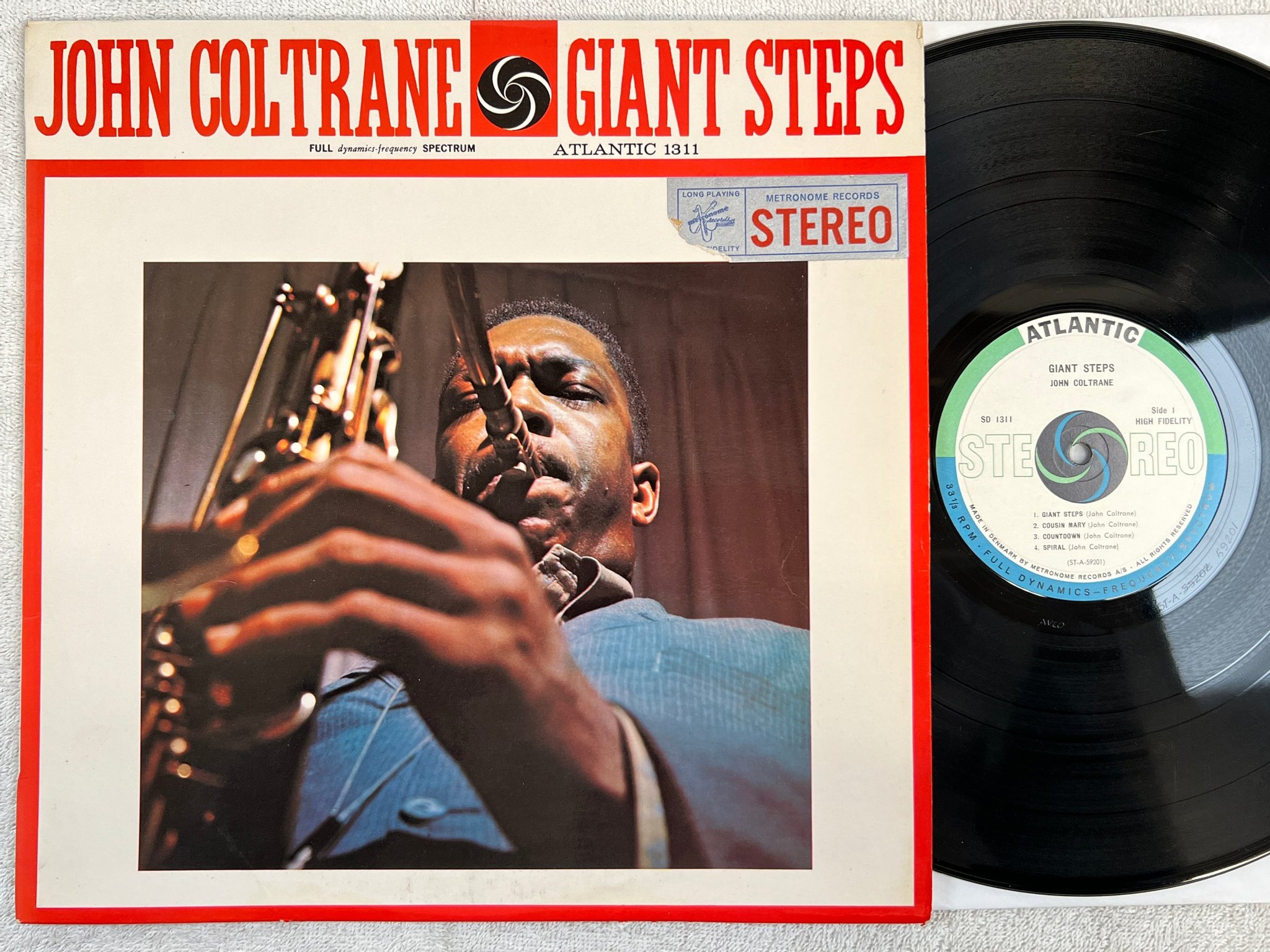 Omslagsbild för skivan JOHN COLTRANE giant steps LP Den ATLANTIC SD 1311 ** Masterpiece **