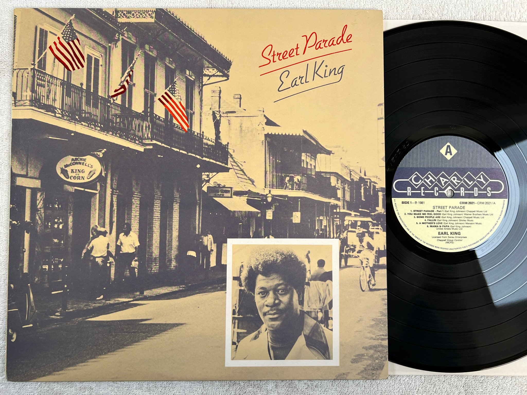 Omslagsbild för skivan EARL KING street parade LP -81 UK CHARLY CRM 2021 