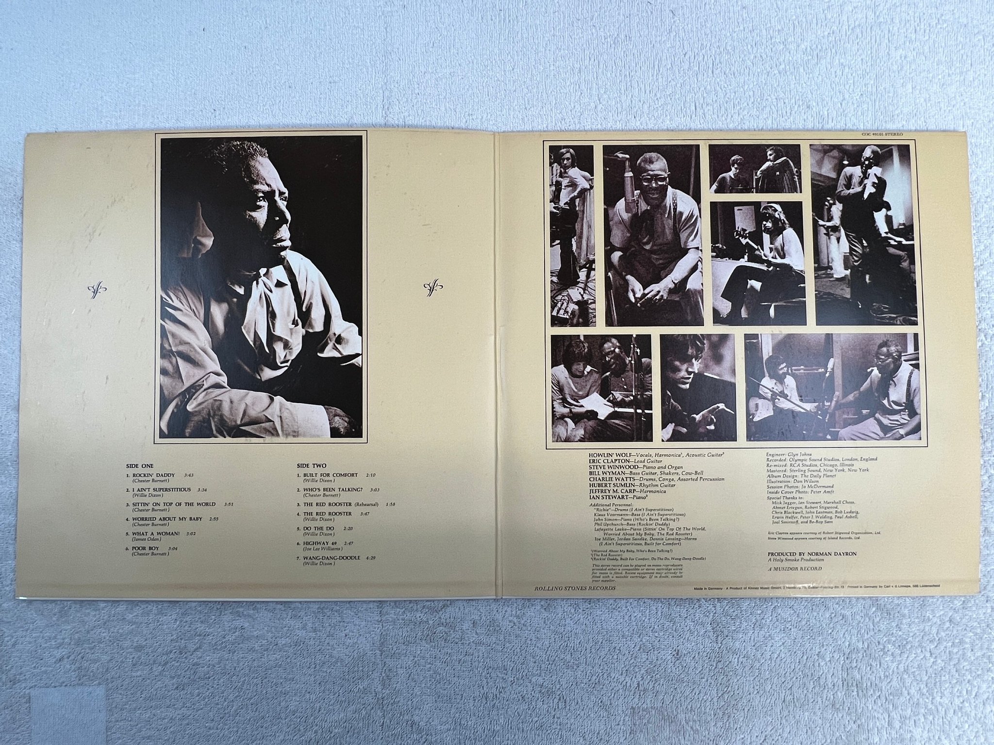 Omslagsbild för skivan HOWLIN' WOLF London sessions LP Ger ROLLING STONES COC 49101