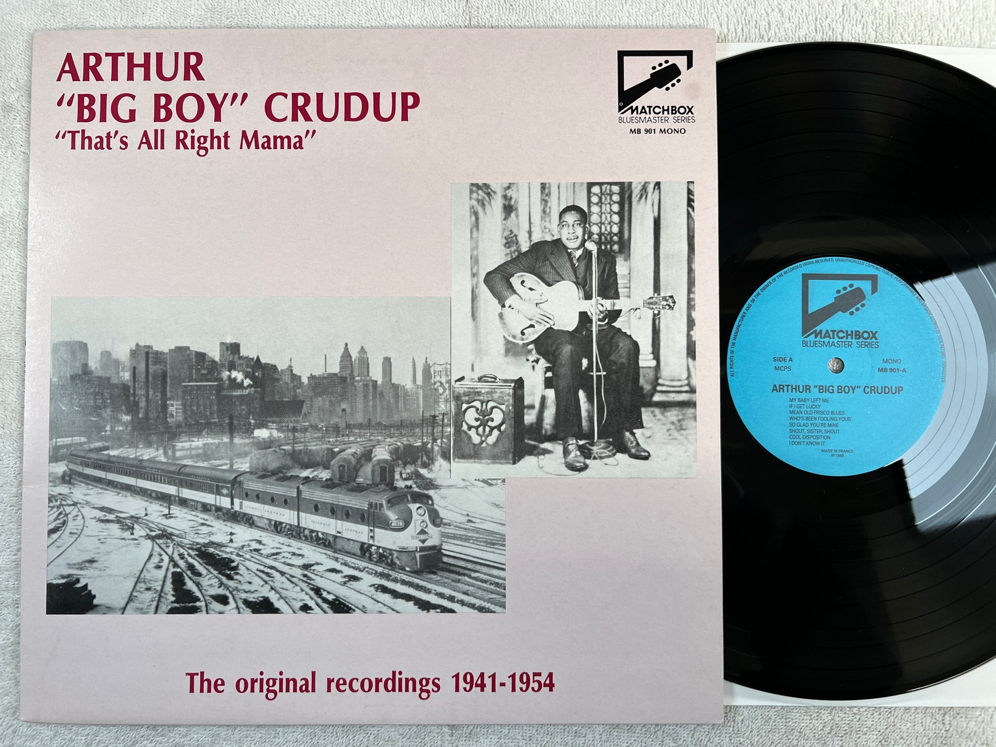 Omslagsbild för skivan ARTHUR "BIG BOY" CRUDUP That's All Right Mama LP -89 Fra MARCHBOX MB 901