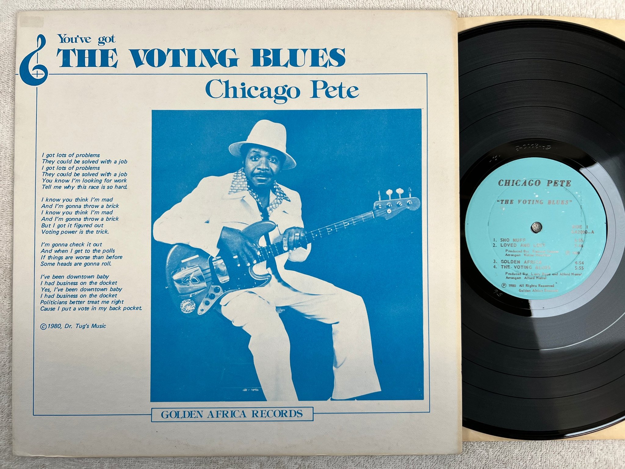 Omslagsbild för skivan CHICAGO PETE The Voting Blues LP -80 US golden africa ga2000 Blues