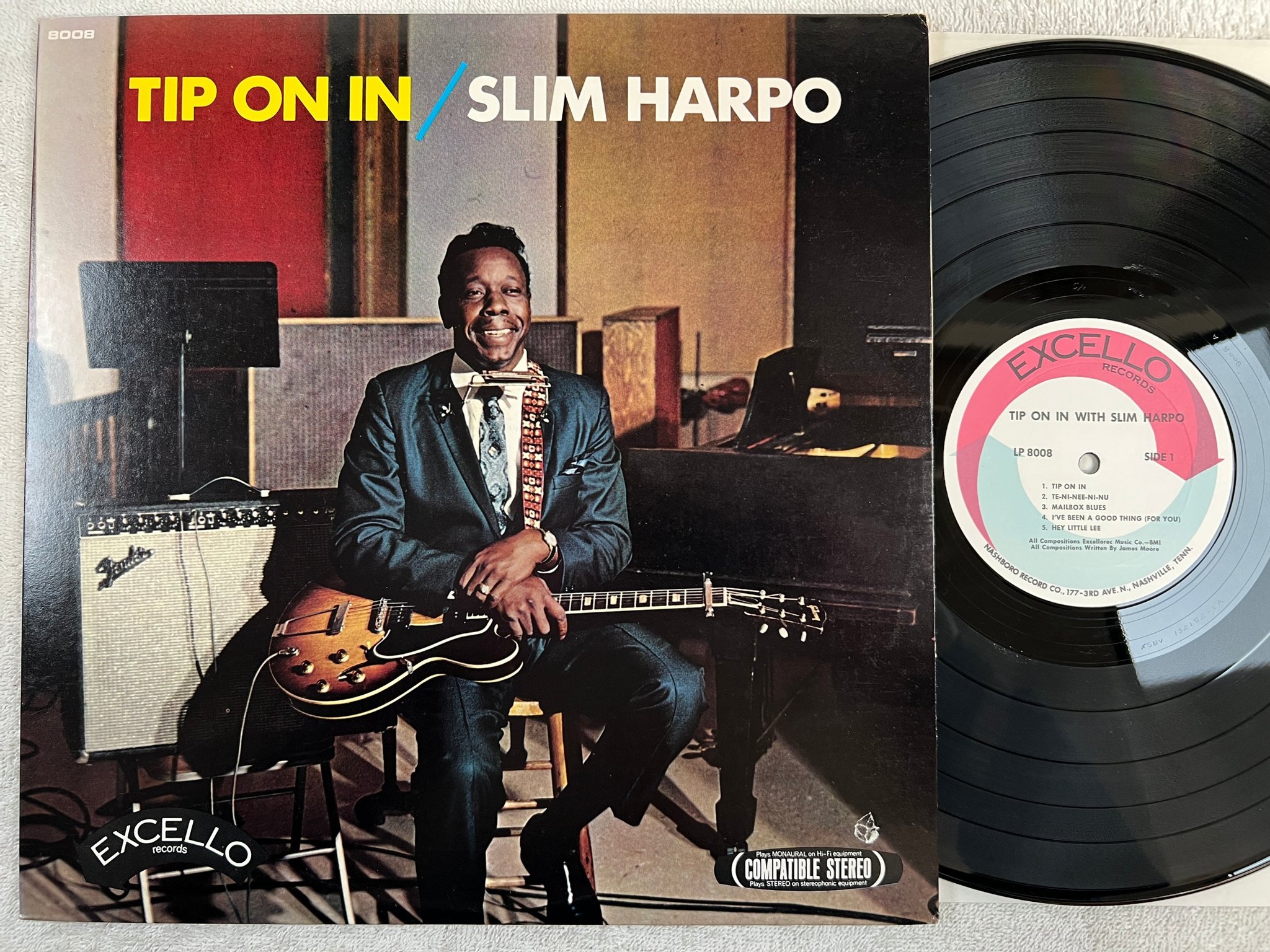 Omslagsbild för skivan SLIM HARPO Tip On In LP -68 US EXCELLO LP 8008 rare blues album