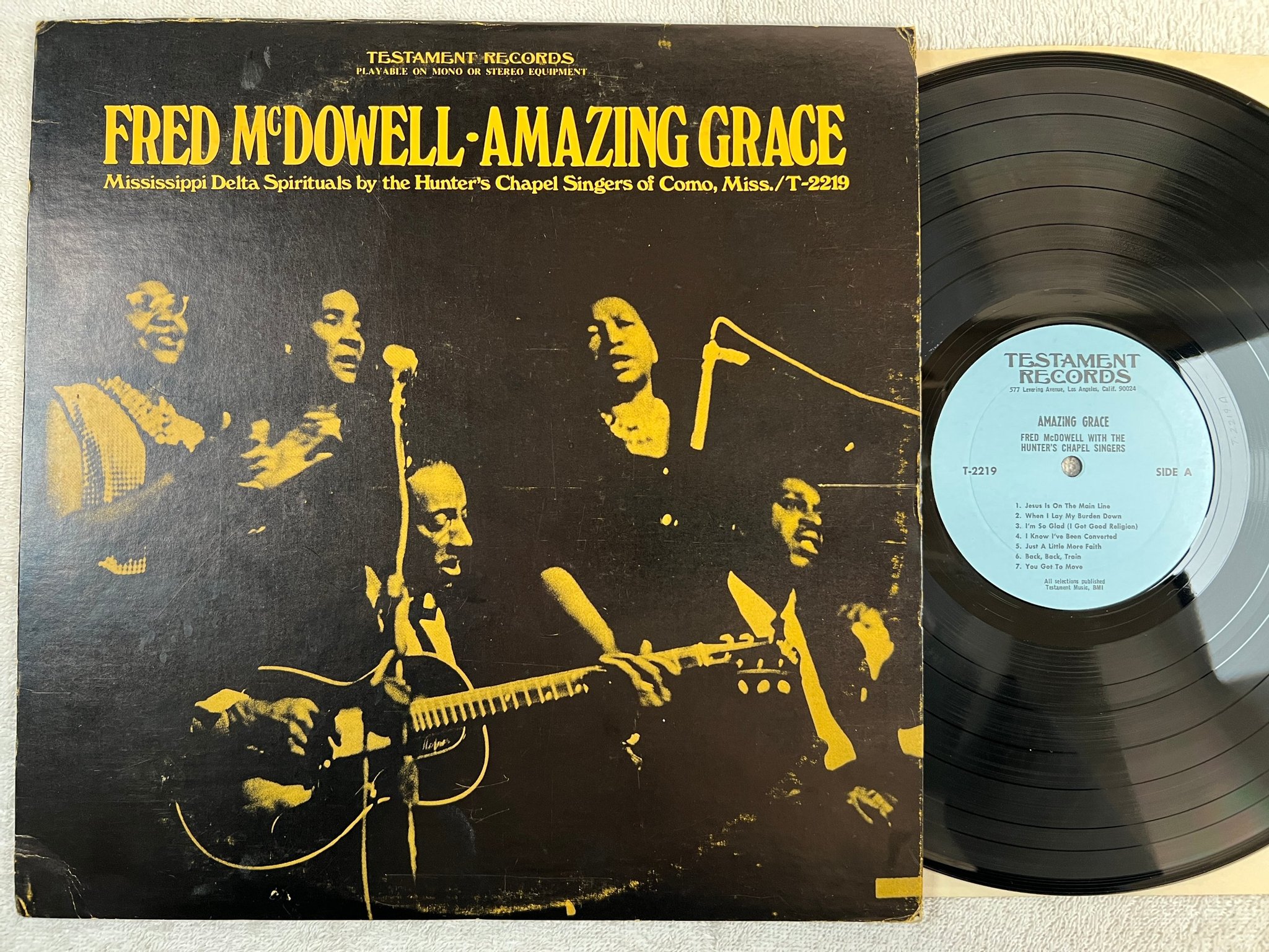 Omslagsbild för skivan FRED McDOWELL amazing grace LP -69 US TESTAMENT T-2219 country blues