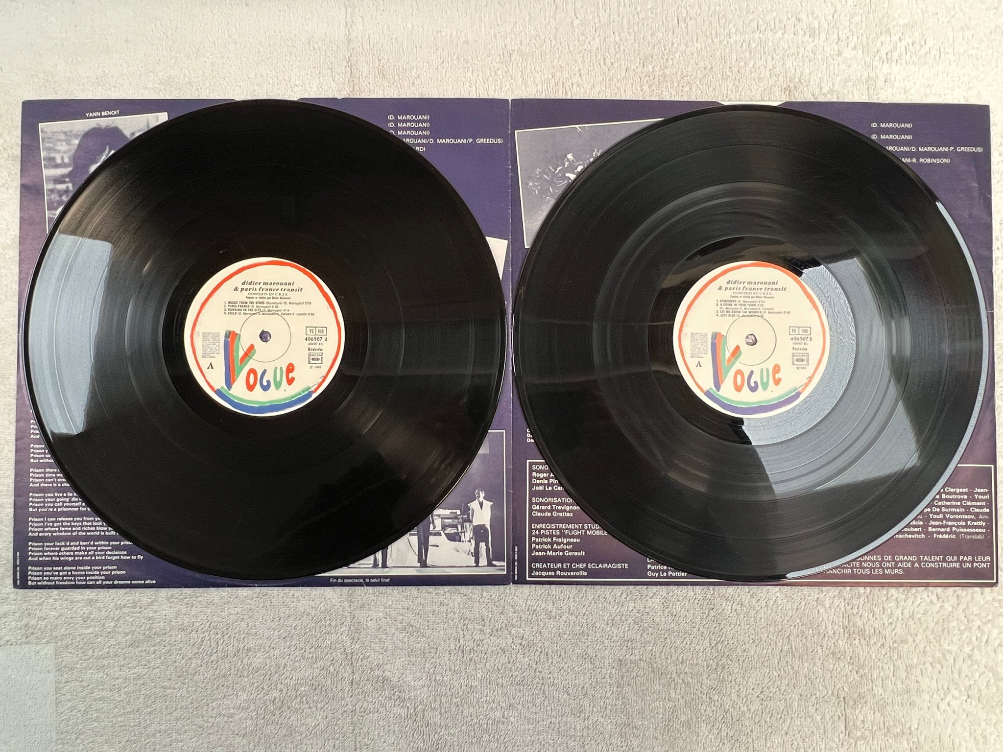 Omslagsbild för skivan DIDIER MAROUANI & PARIS FRANCE TRANSIT 2xLP -83 Fra VOGUE 406507 electronic rock