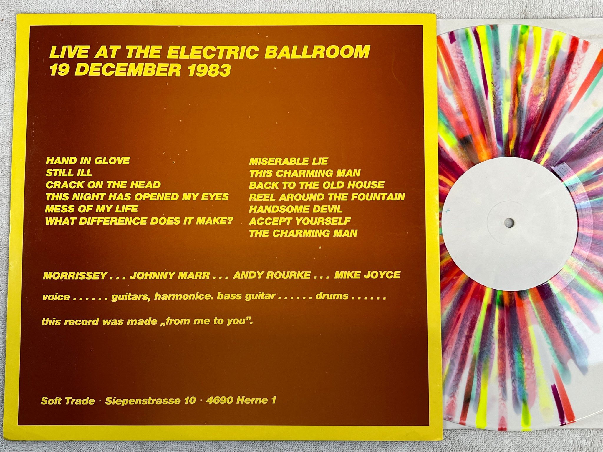 Omslagsbild för skivan THE SMITHS live LP Multicoloured ** rare **