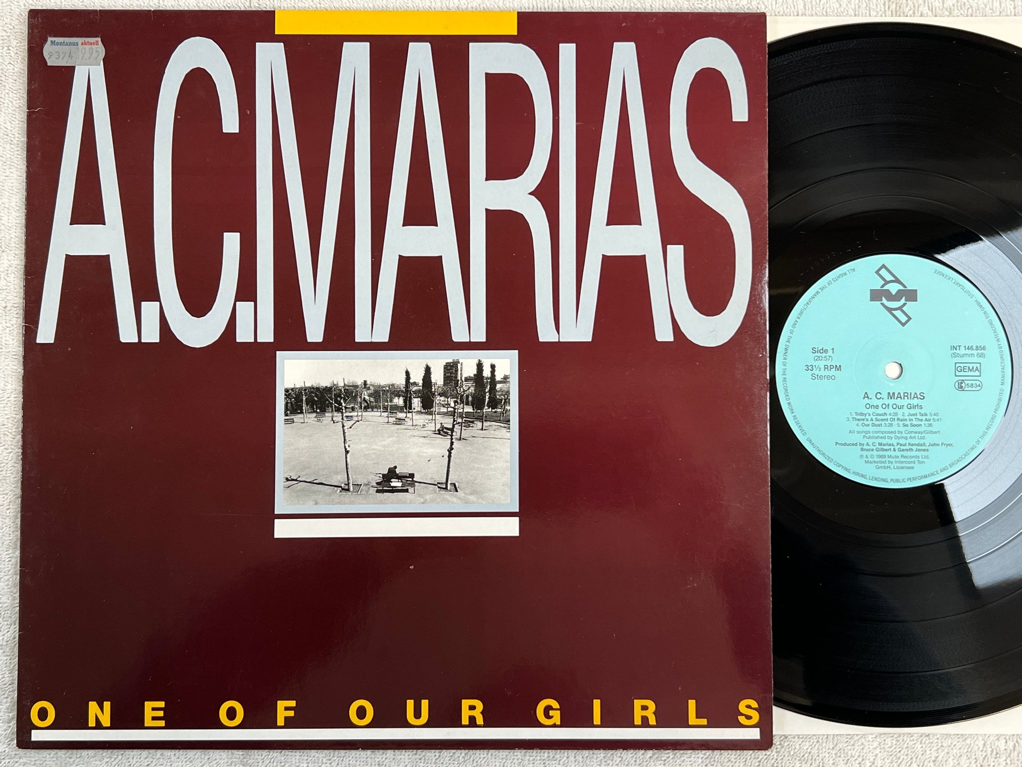 Omslagsbild för skivan A.C. MARIAS One Of Our Girls LP -89 Ger MUTE INT 146856 electronic art rock