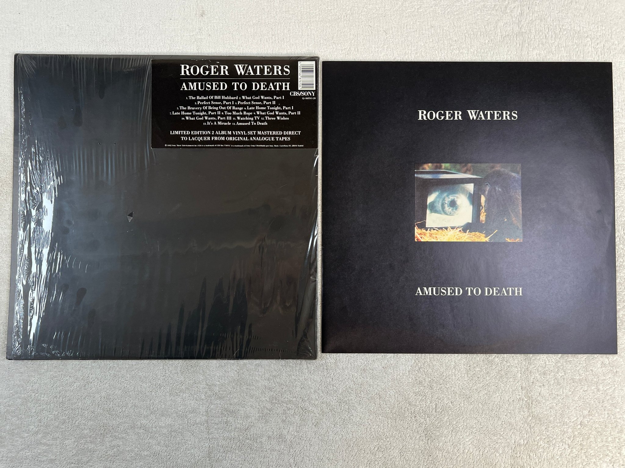 Omslagsbild för skivan ROGER WATERS Amused To Death 2xLP -92 EU COLUMBIA 4687611 ** RARE **