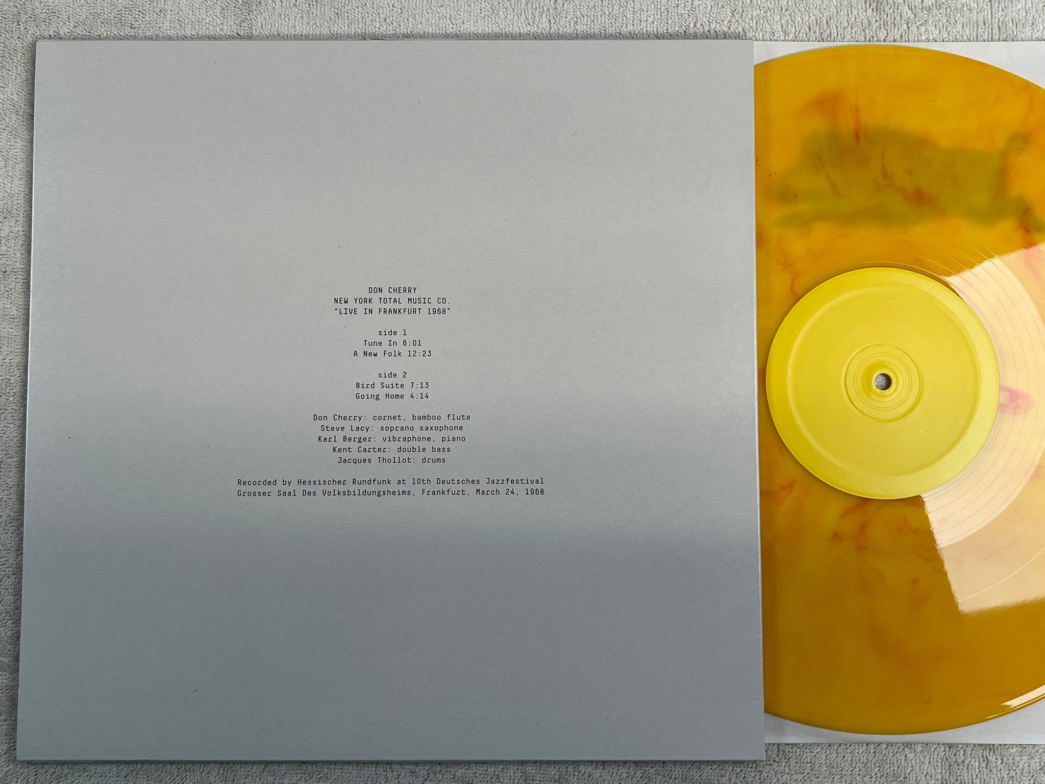 Omslagsbild för skivan Don Cherry New York Total Music Co -Live In Frankfurt 1968 LP ltd #53/107 ** rar