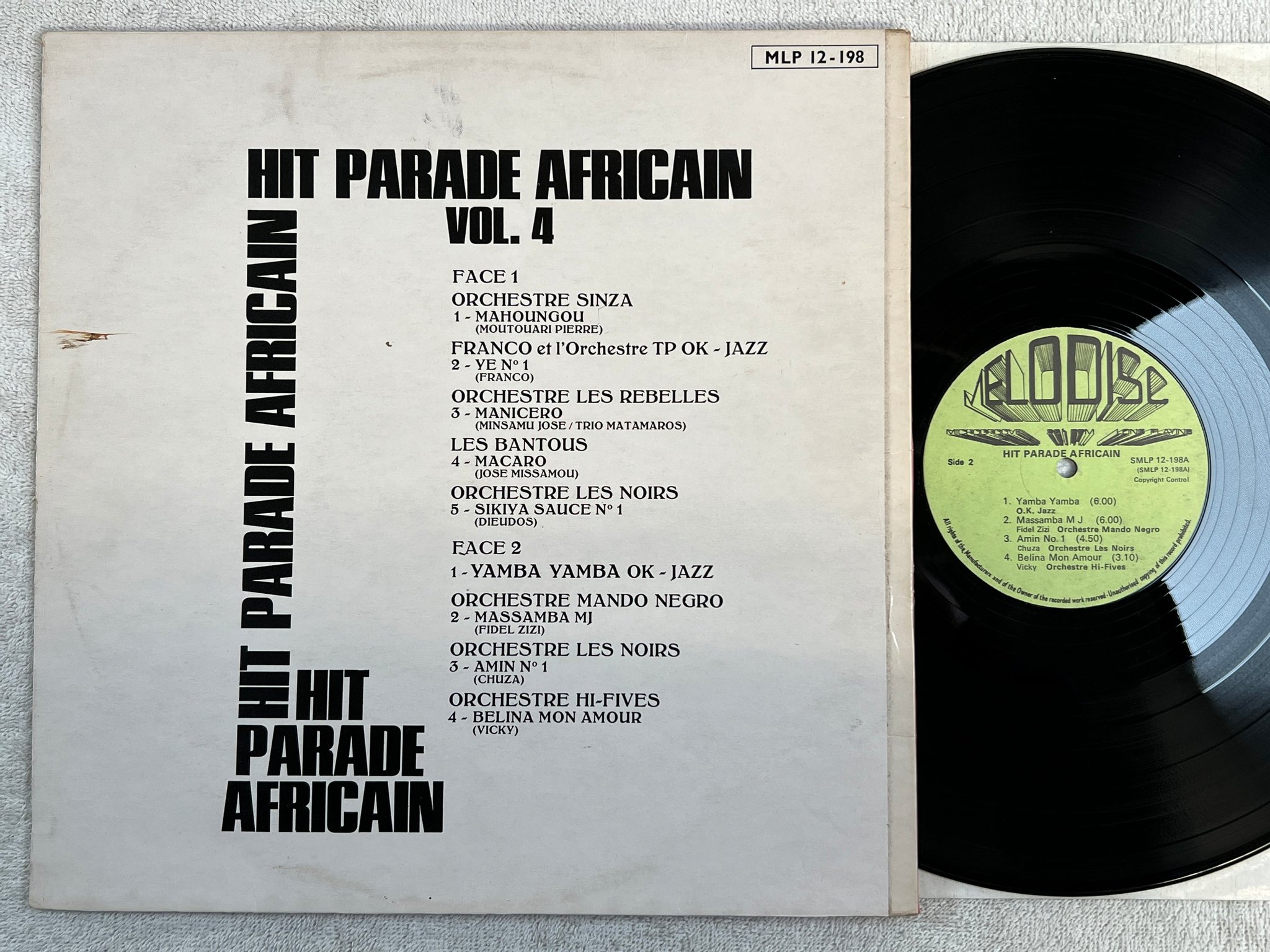 Omslagsbild för skivan V/A HIT PARADE AFRICAIN Vol. 4 LP UK melodisc MLP 12-198 african rumba