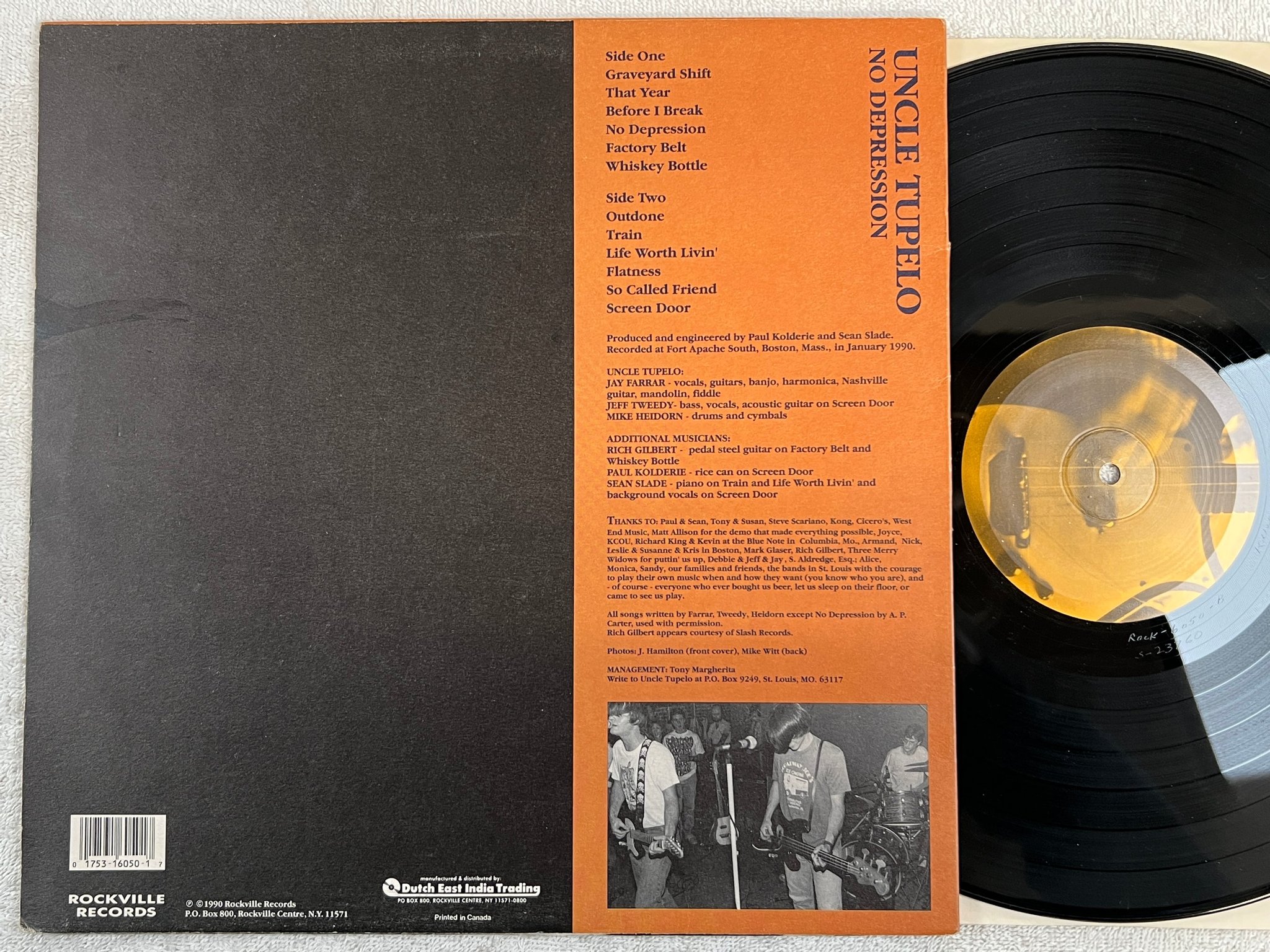 Omslagsbild för skivan UNCLE TUPELO No Depression LP -90 US rockville ROCK 6050-1 alternative rock RARE