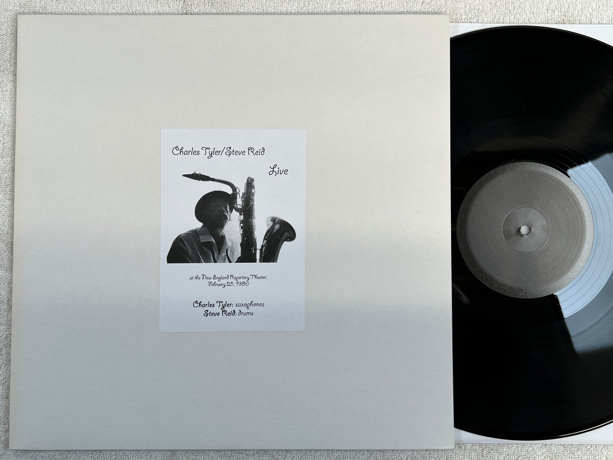 Omslagsbild för skivan CHARLES TYNER / STEVE REID live LP 2018 Ita #5/50 rare free jazz