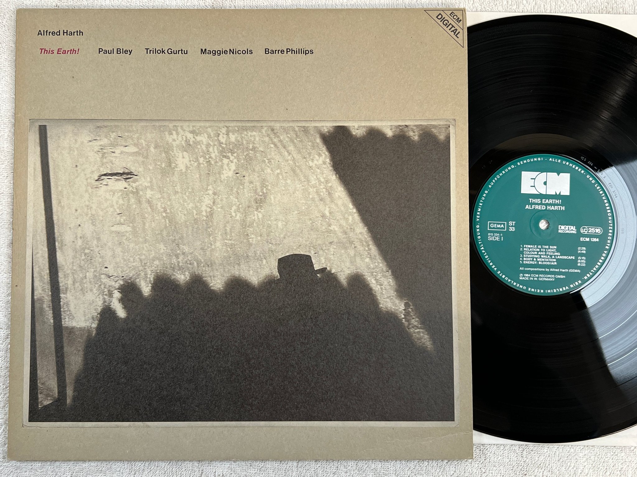 Omslagsbild för skivan ALFRED HARTH this earth! LP -74 Ger ECM 1264