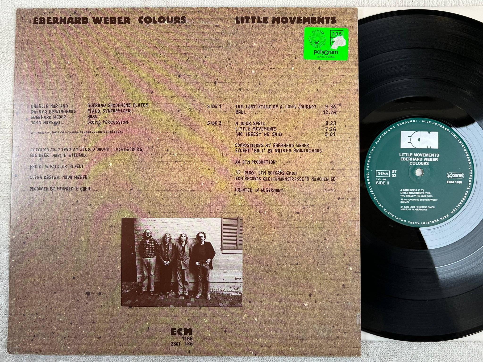Omslagsbild för skivan EBERHARD WEBER COLOURS Little Movements LP -80 Ger ECM 1186 