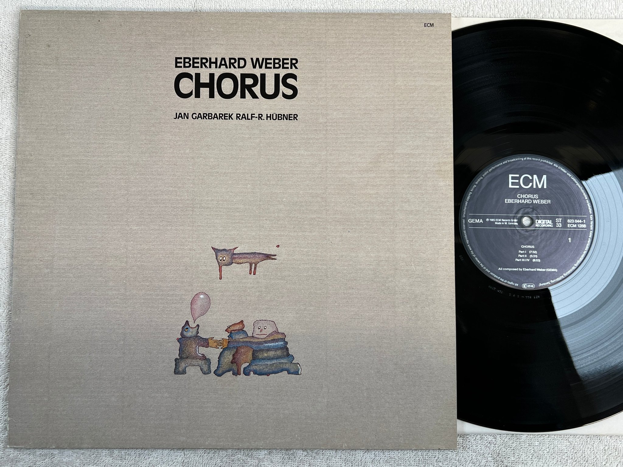 Omslagsbild för skivan EBERHARD WEBER chorus LP -85 Ger ECM 823 844-1 Jan Garbarek
