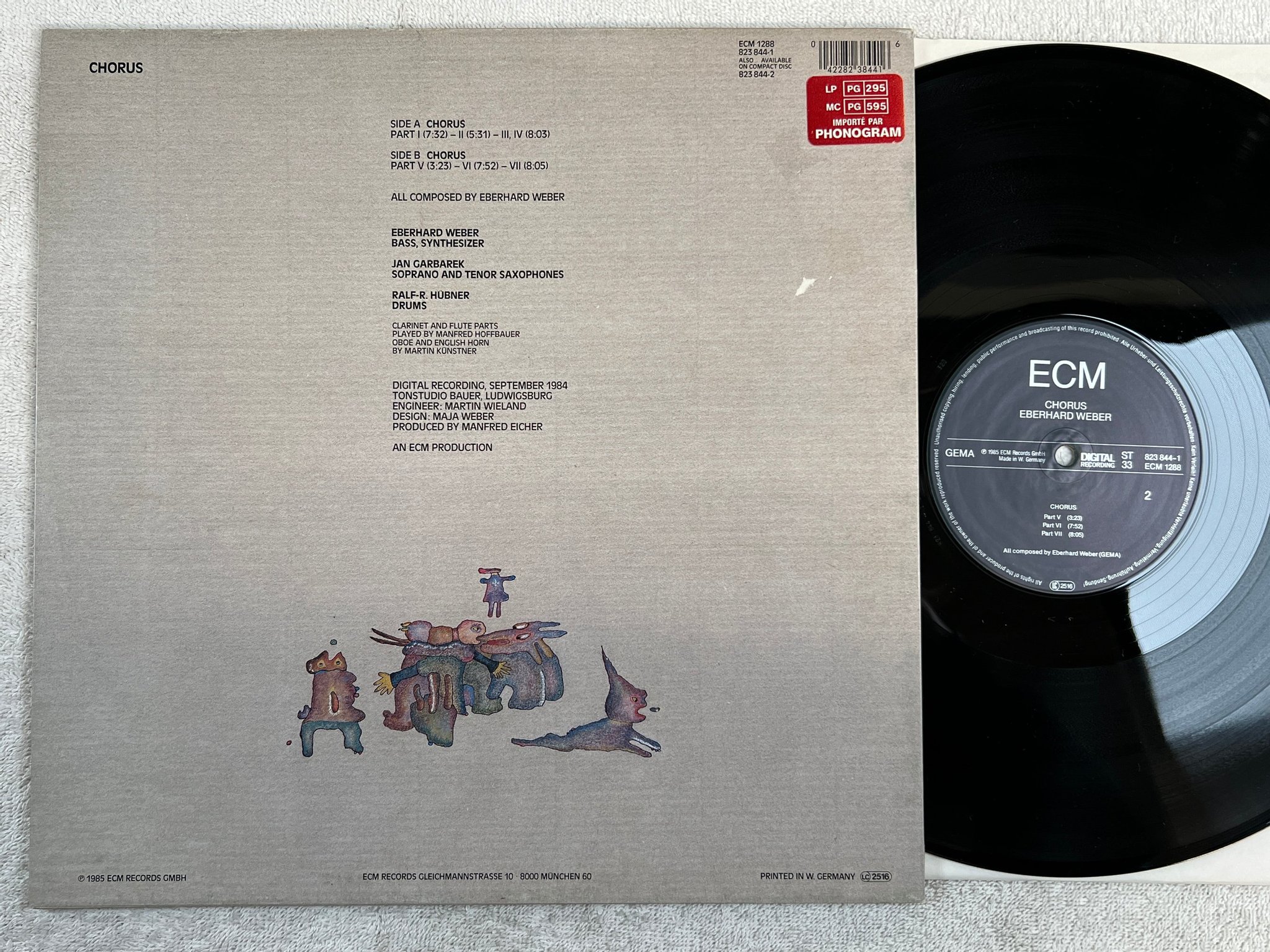 Omslagsbild för skivan EBERHARD WEBER chorus LP -85 Ger ECM 823 844-1 Jan Garbarek