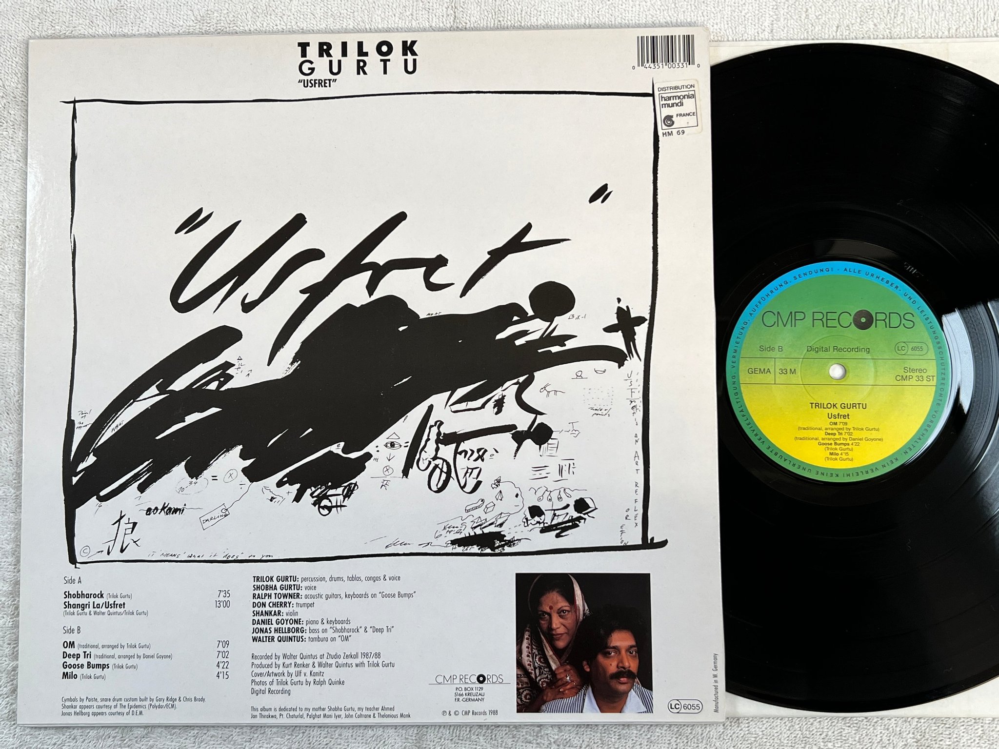 Omslagsbild för skivan TRILOK GURTU usfret LP -88 Ger CMP 33 ST jazz