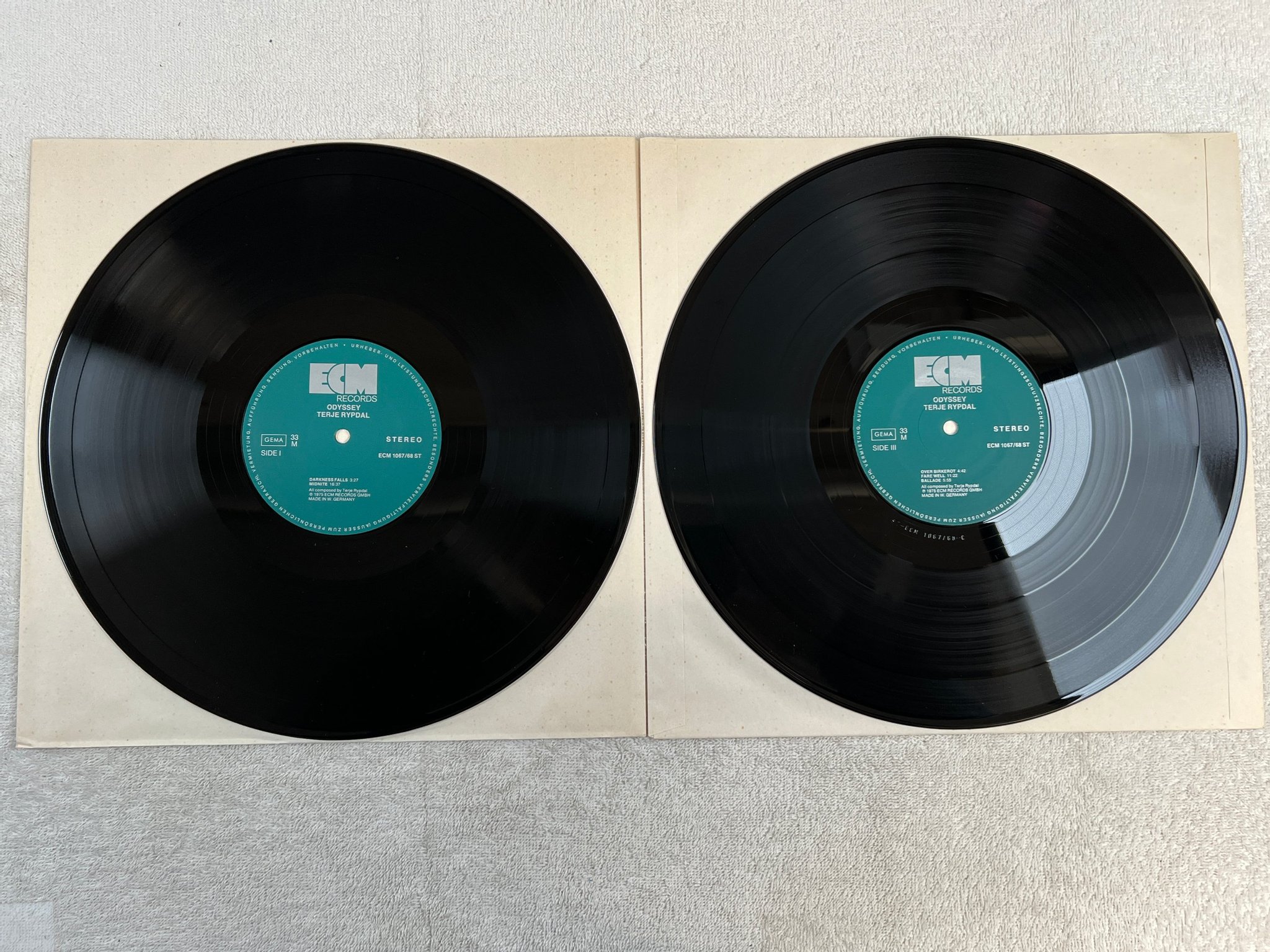 Omslagsbild för skivan TERJE RYPDAL odyssey 2xLP -75 Ger ECM 1067/68 ST