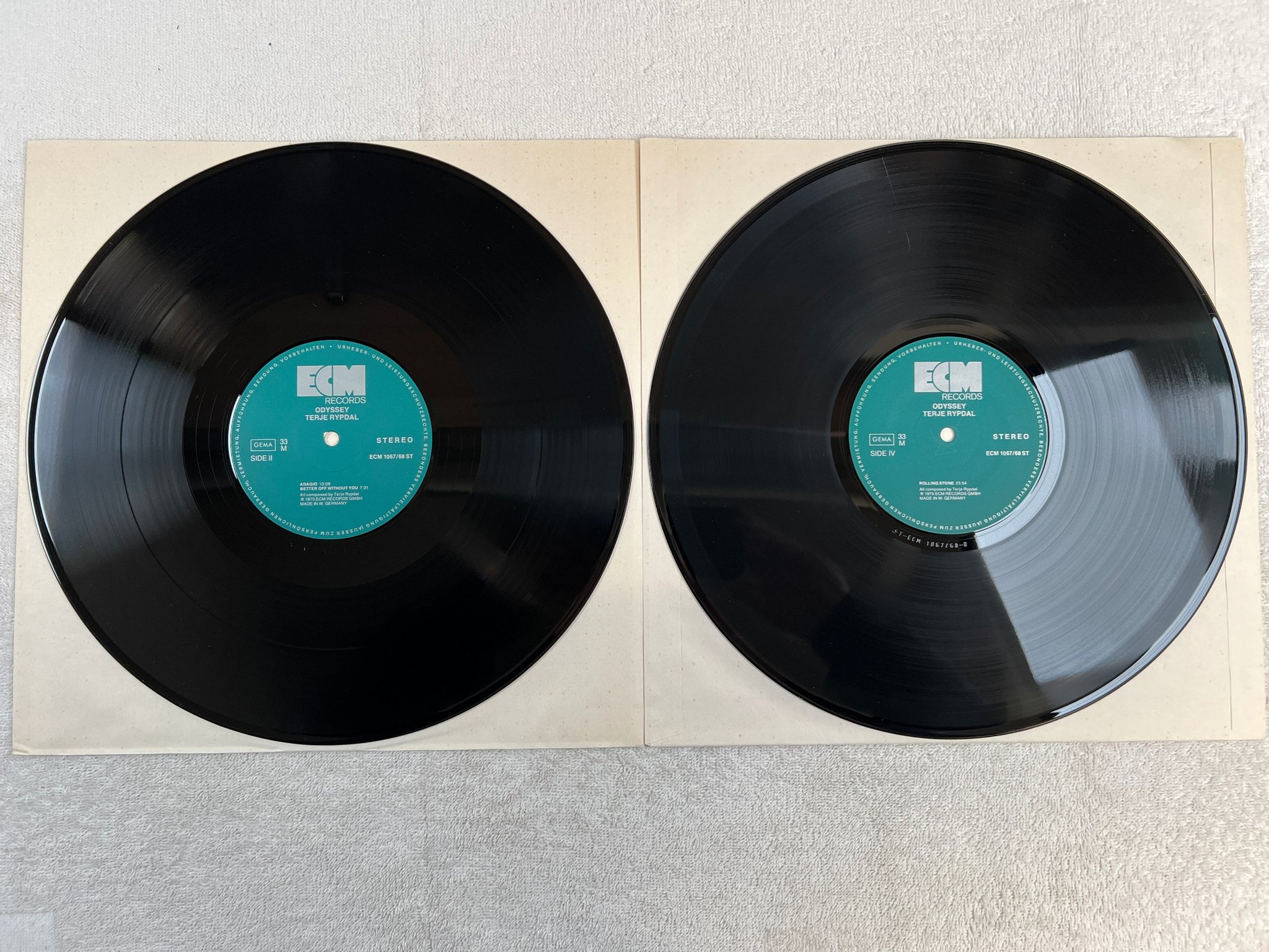 Omslagsbild för skivan TERJE RYPDAL odyssey 2xLP -75 Ger ECM 1067/68 ST