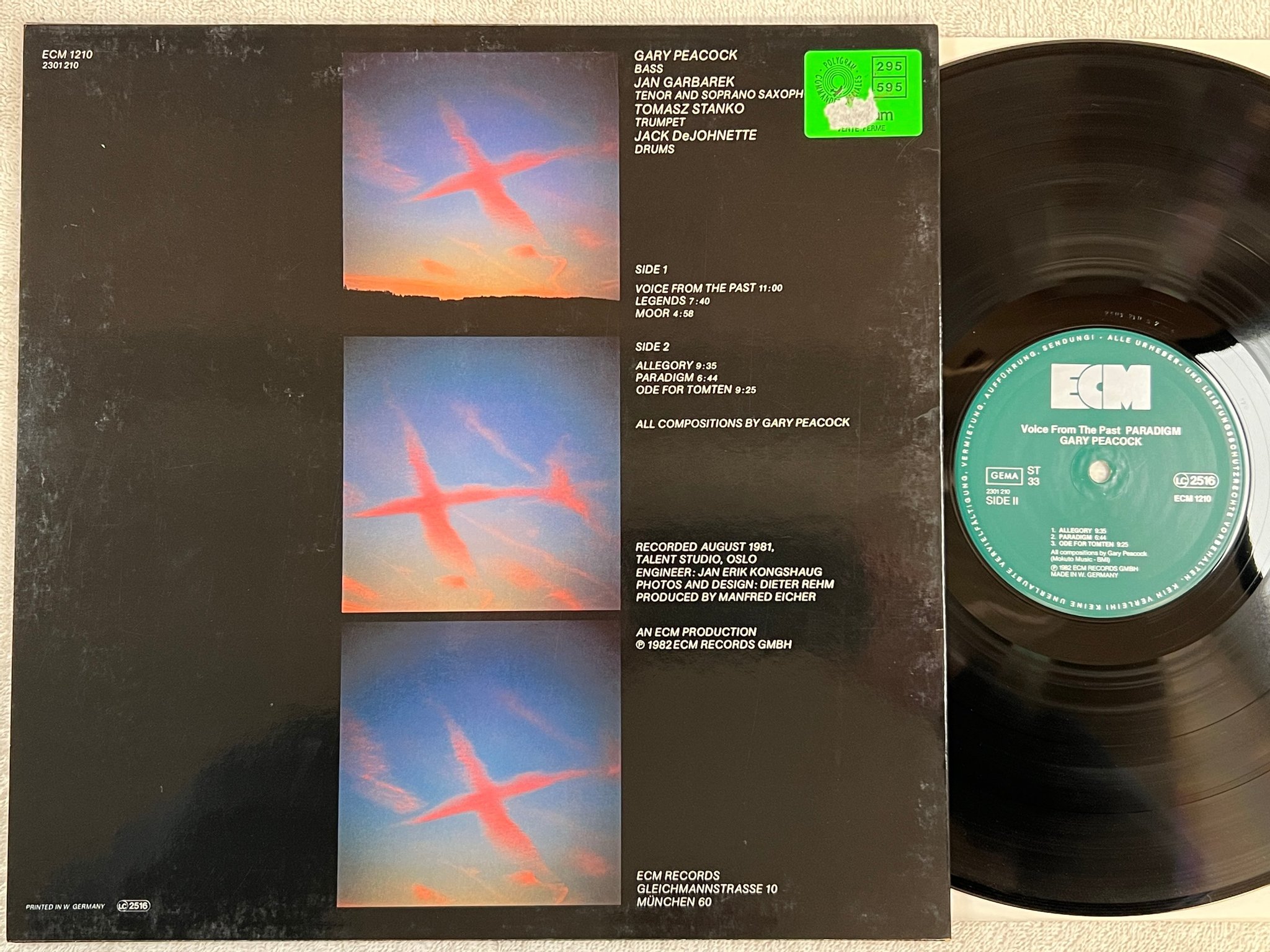 Omslagsbild för skivan GARY PEACOCK voice from the past paradigm LP -82 Ger ECM 1210