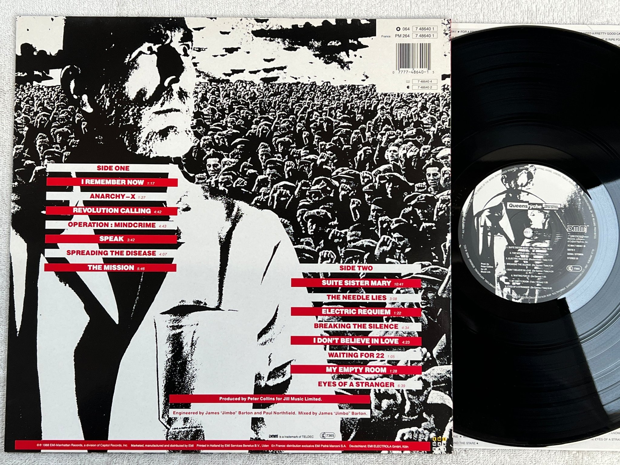 Omslagsbild för skivan QUEENSRYCHE Operation: Mindcrime LP -88 emi-manhattan 064 7 48640 1