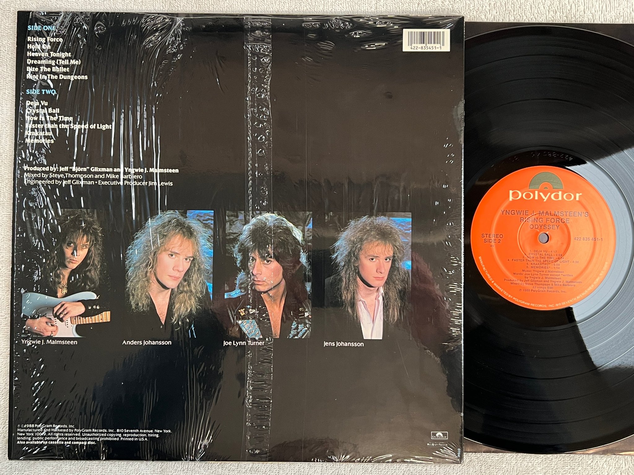Omslagsbild för skivan YNGWIE J MALMSTEEN'S RISING FORCE odyssey LP -88 US POLYDOR 422835451-1
